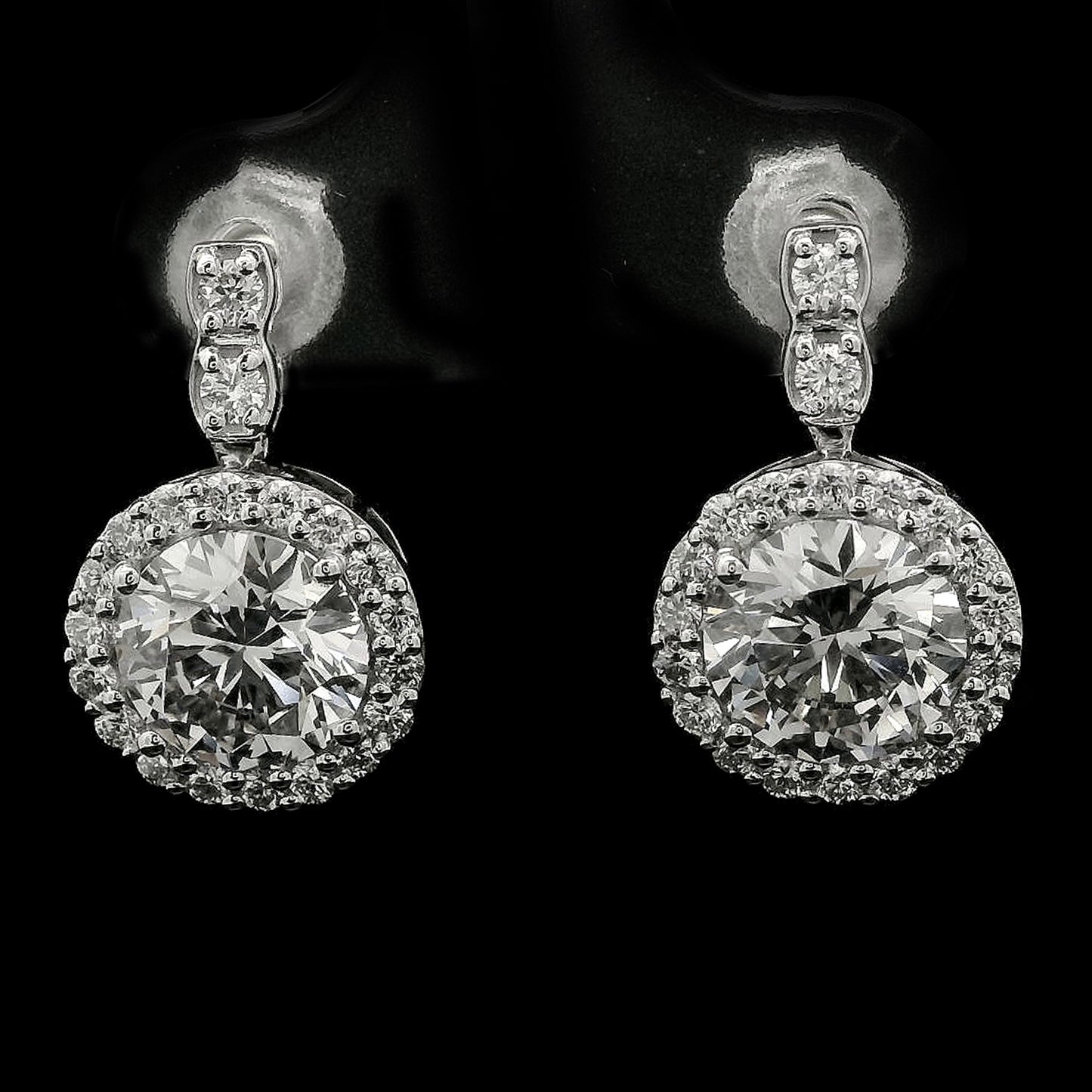 3.59 Carats Lab Grown Diamond 14K Gold Earrings