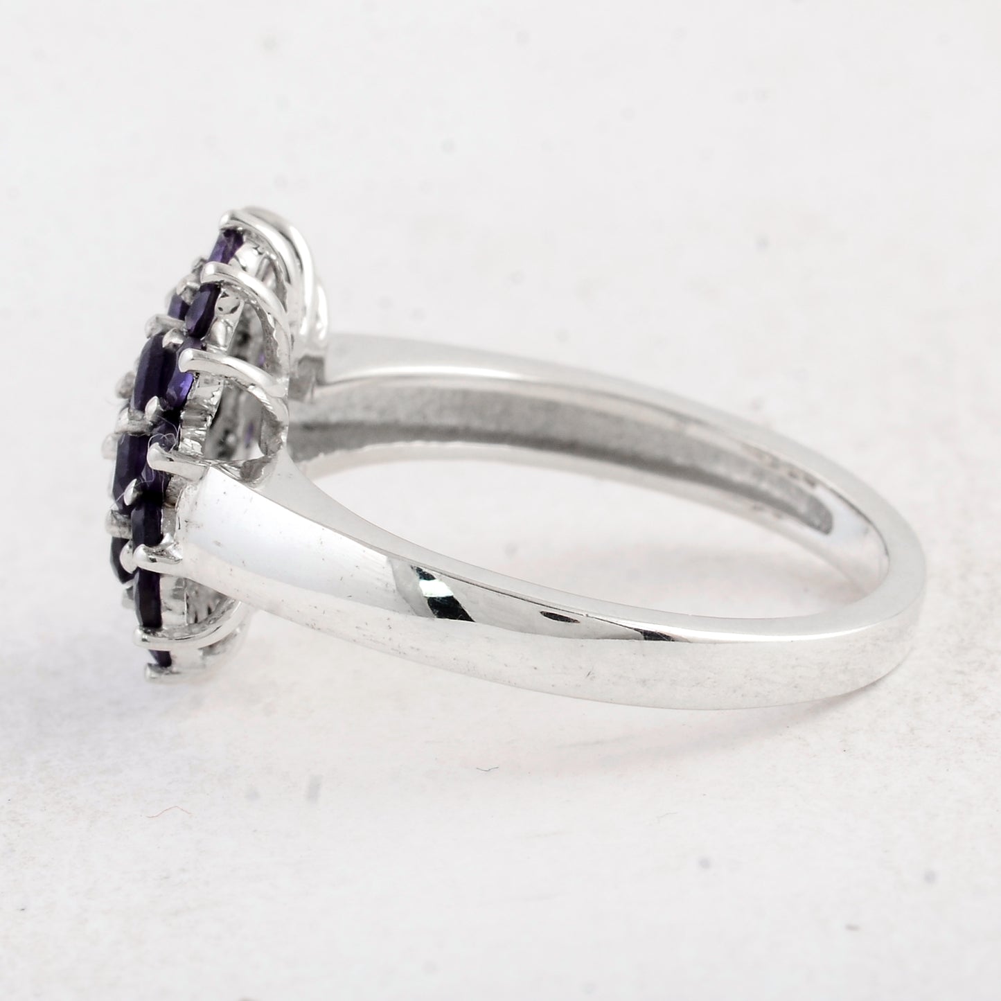 0.97 Ct Round Amethyst 925 Sterling Silver Ring