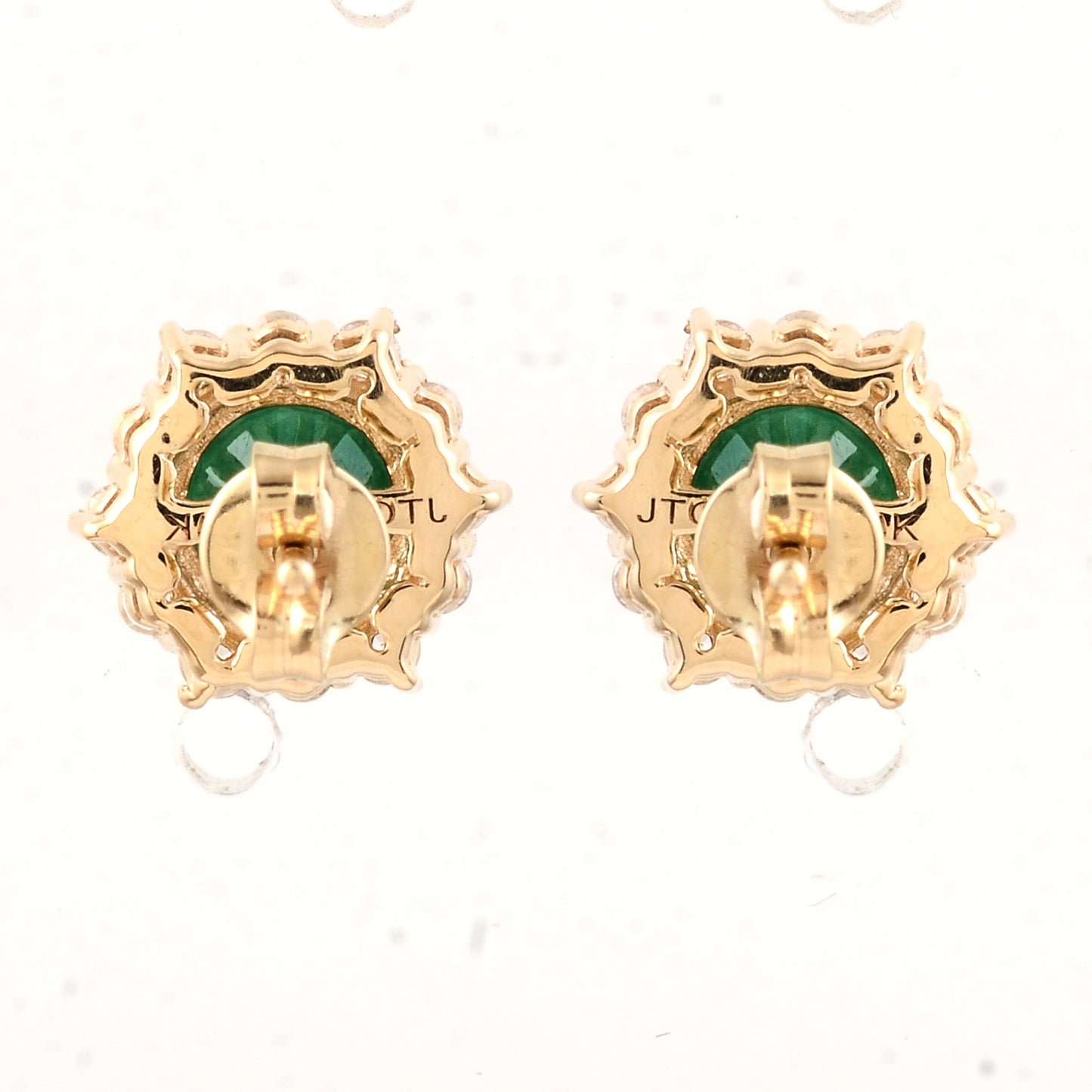 2.23 Ct Round Emerald 14K Gold Earrings