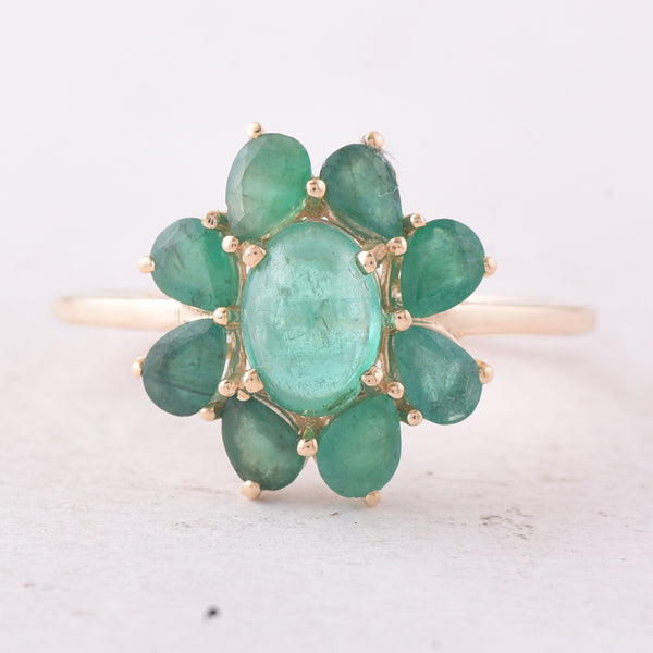2.11 Ct Oval Emerald 9K Gold Ring
