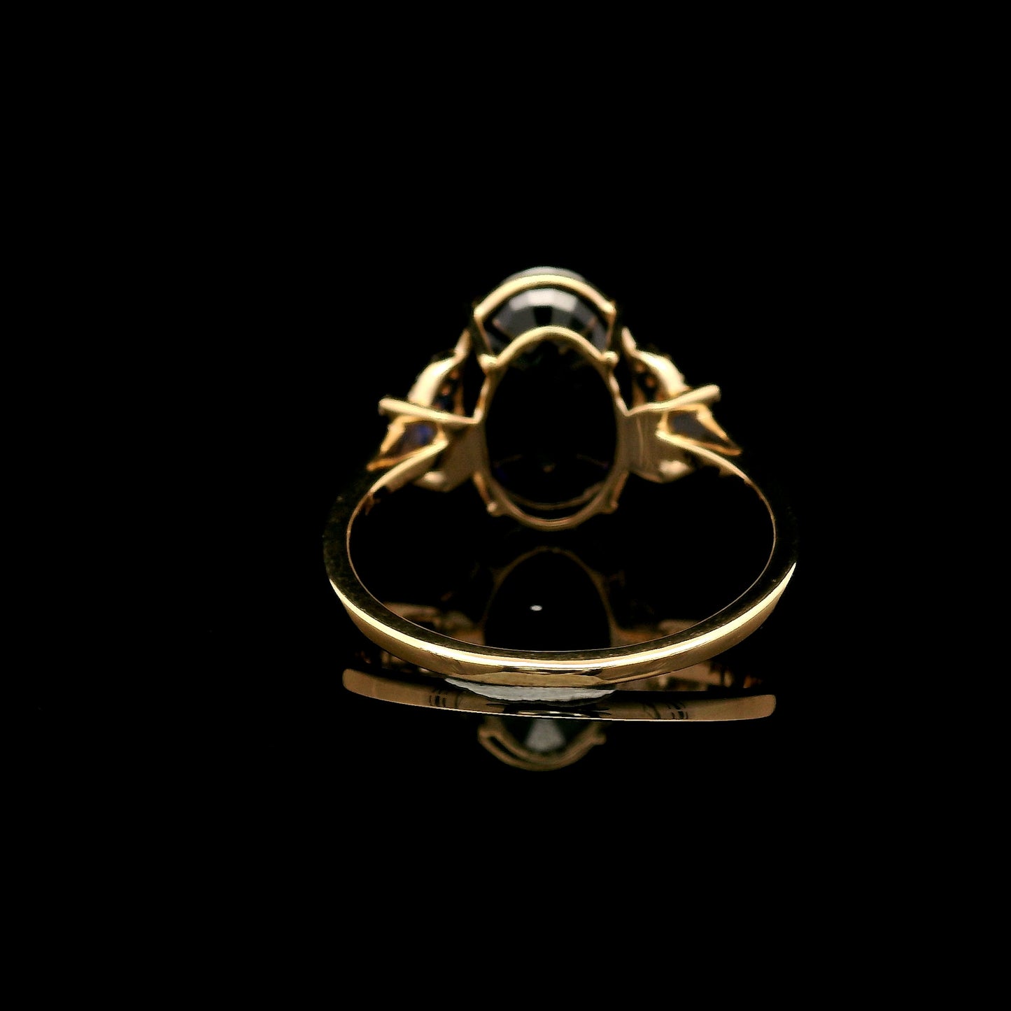 5.21 Ct Oval Mixed Cut Lab Grown Sapphire 14K Gold Ring