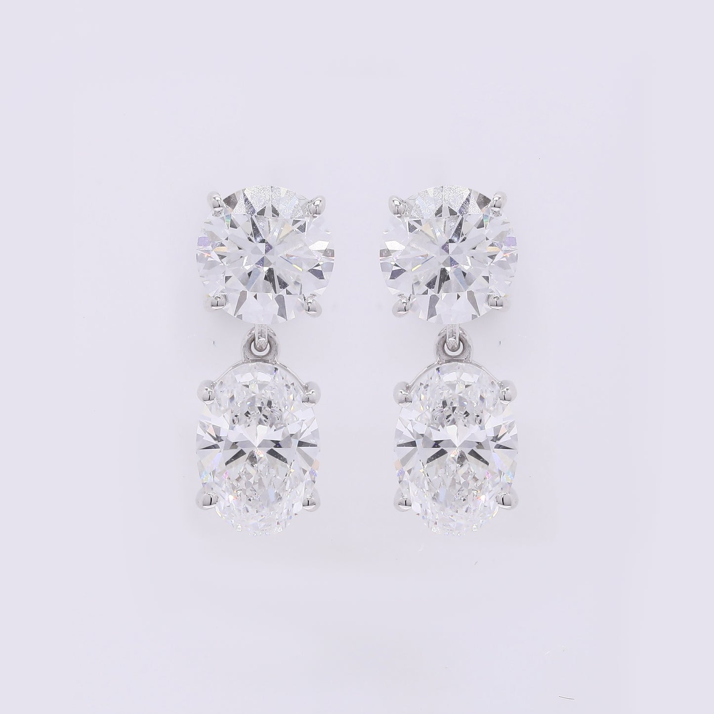 3.85 Carats Lab Grown Diamond 14K Gold Earrings