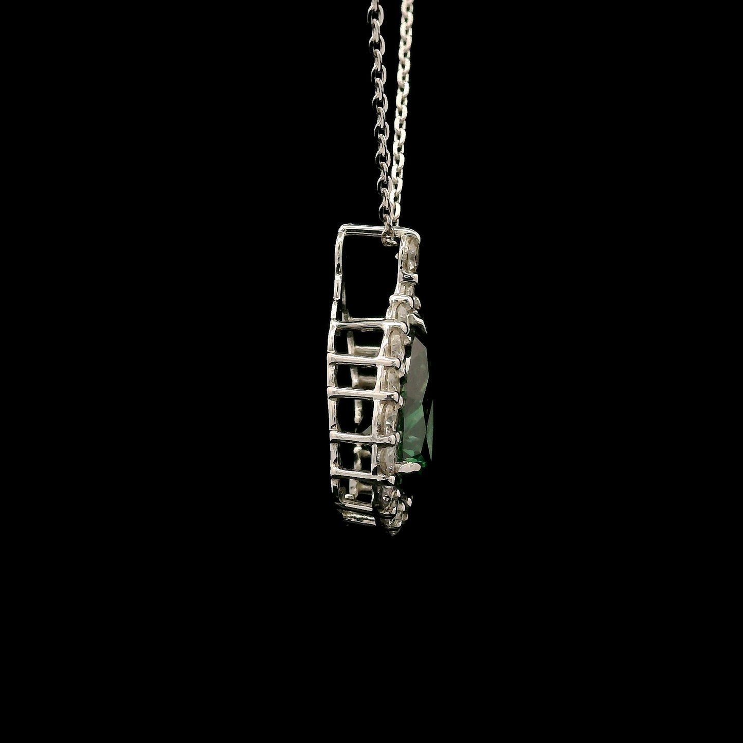 2.07 Carats Green Lab Grown Diamond 14K Gold Pendant