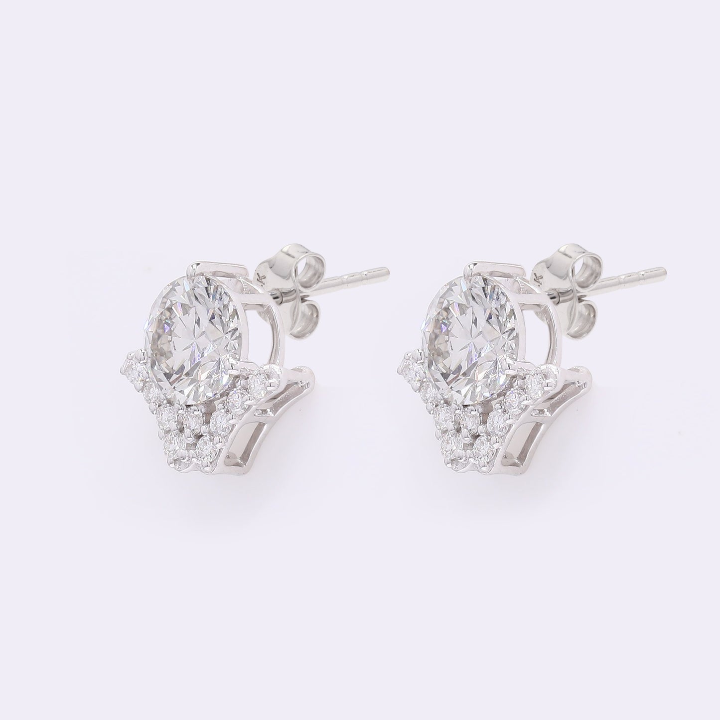 2.51 Carats Lab Grown Diamond 14K Gold Earrings