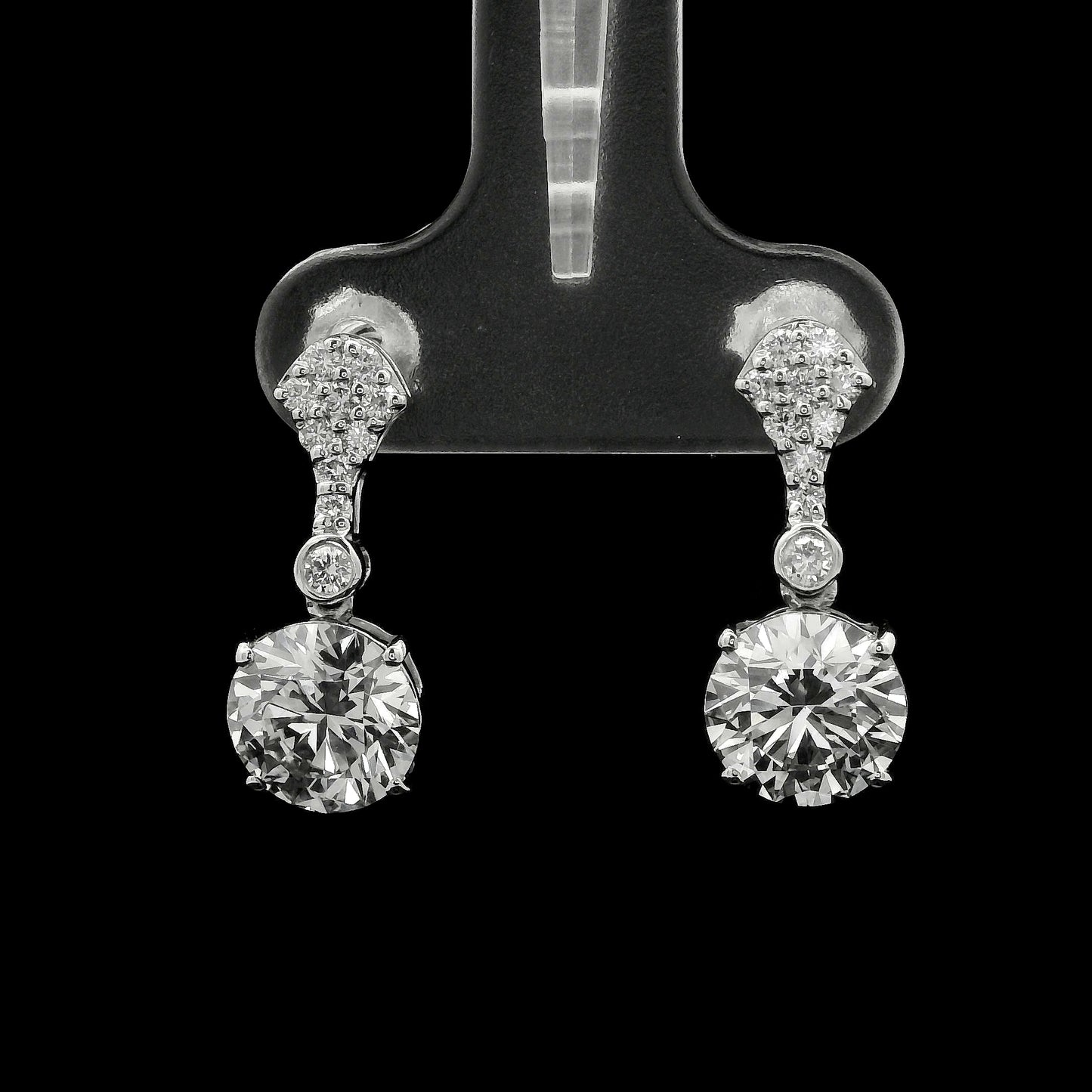 3.41 Carats Lab Grown Diamond 14K Gold Earrings