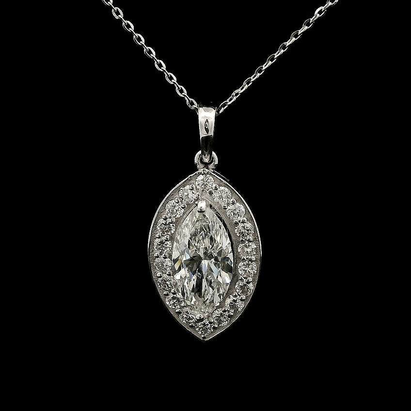 1.99 Carats Lab Grown Diamond 14K Gold Pendant