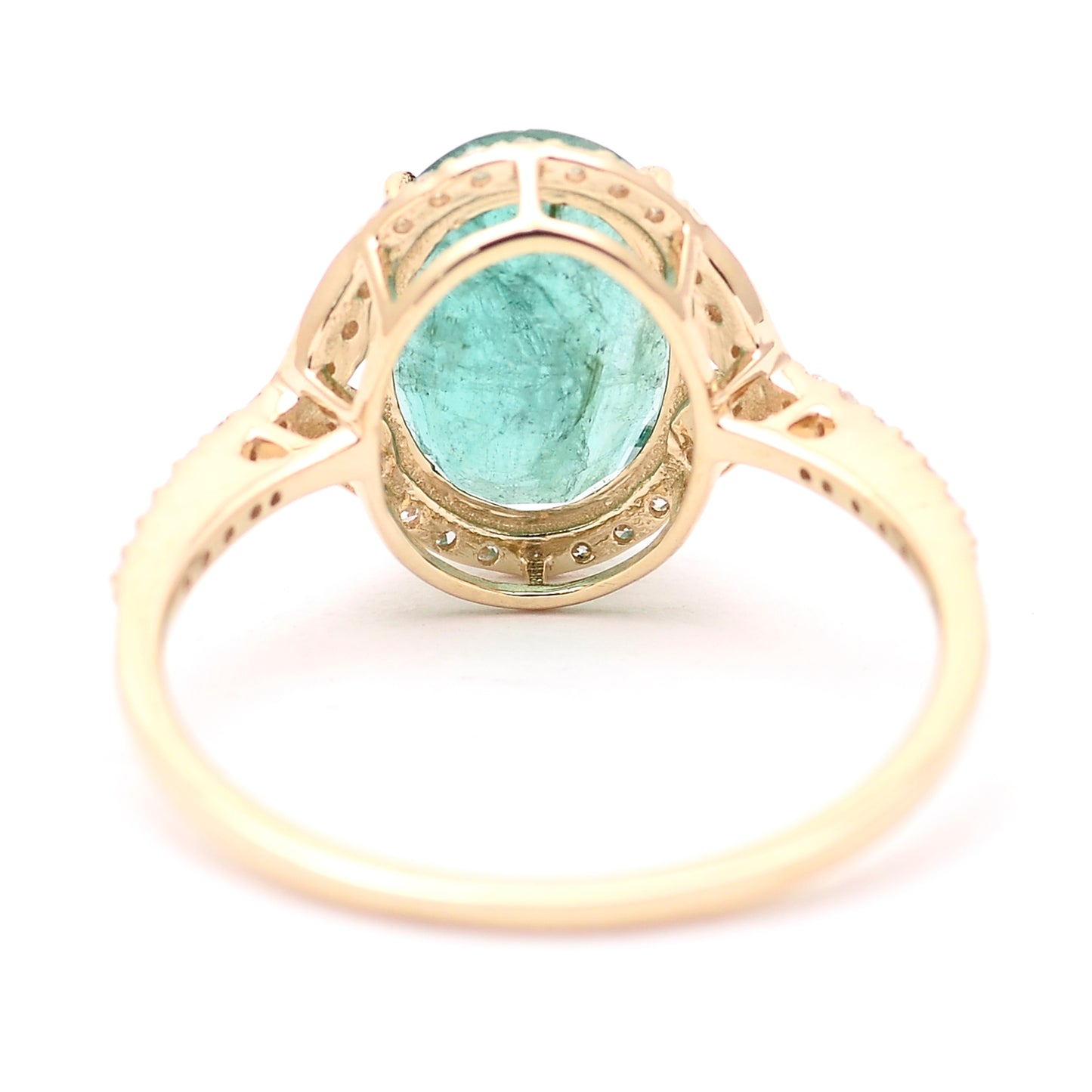 2.44 Ct Oval Natural Emerald 14K Gold Ring
