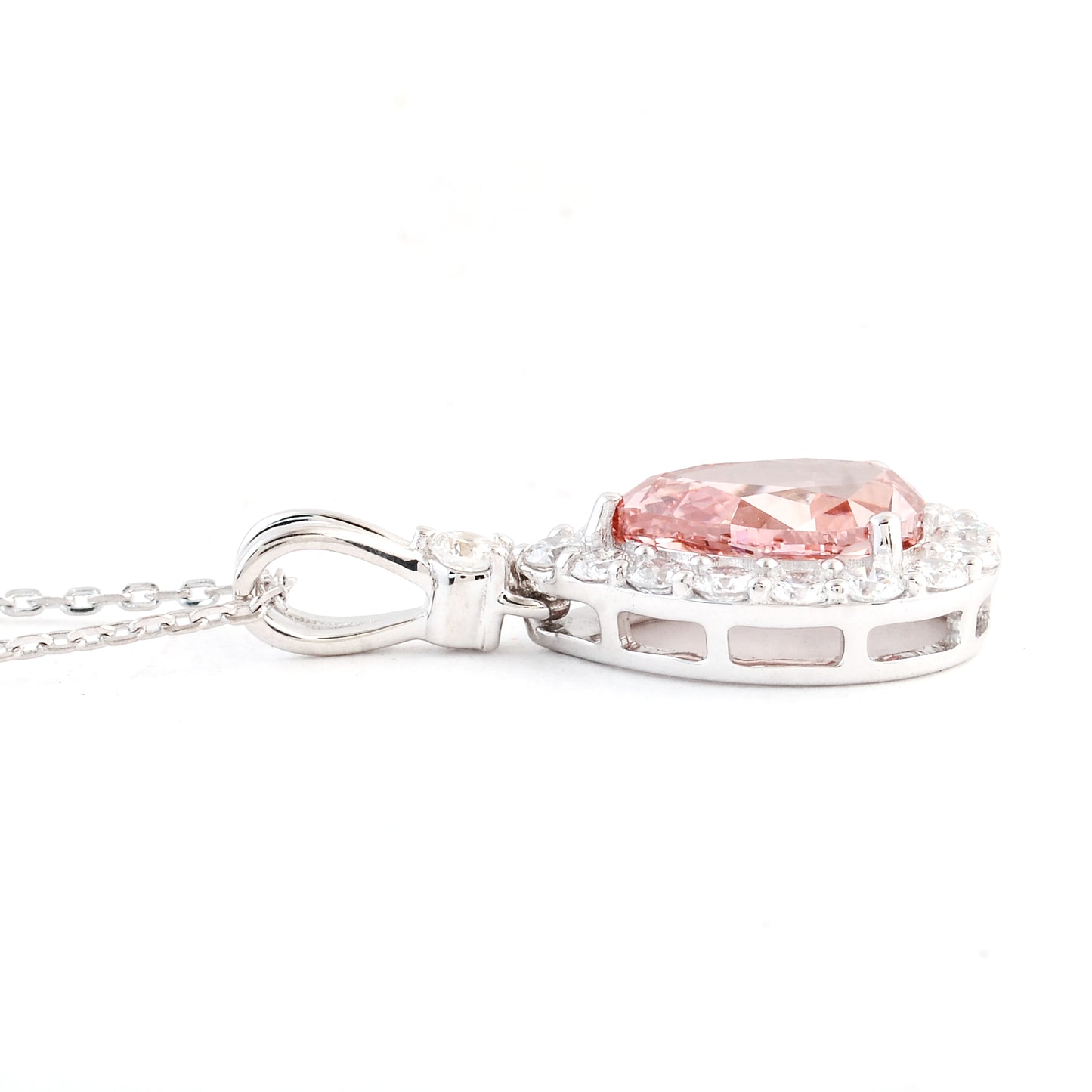 1.43 Carats Pink Lab Grown Diamond 14K Gold Pendant