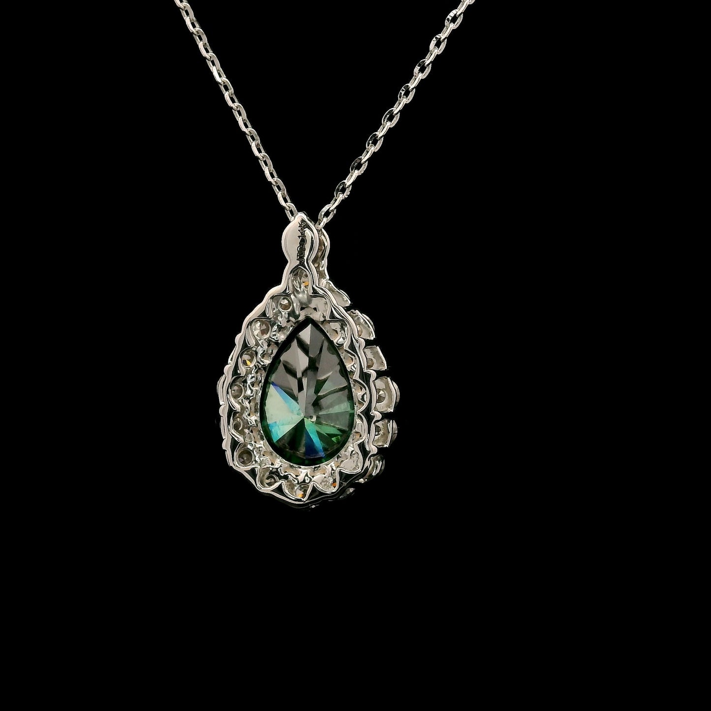 2.07 Carats Green Lab Grown Diamond 14K Gold Pendant