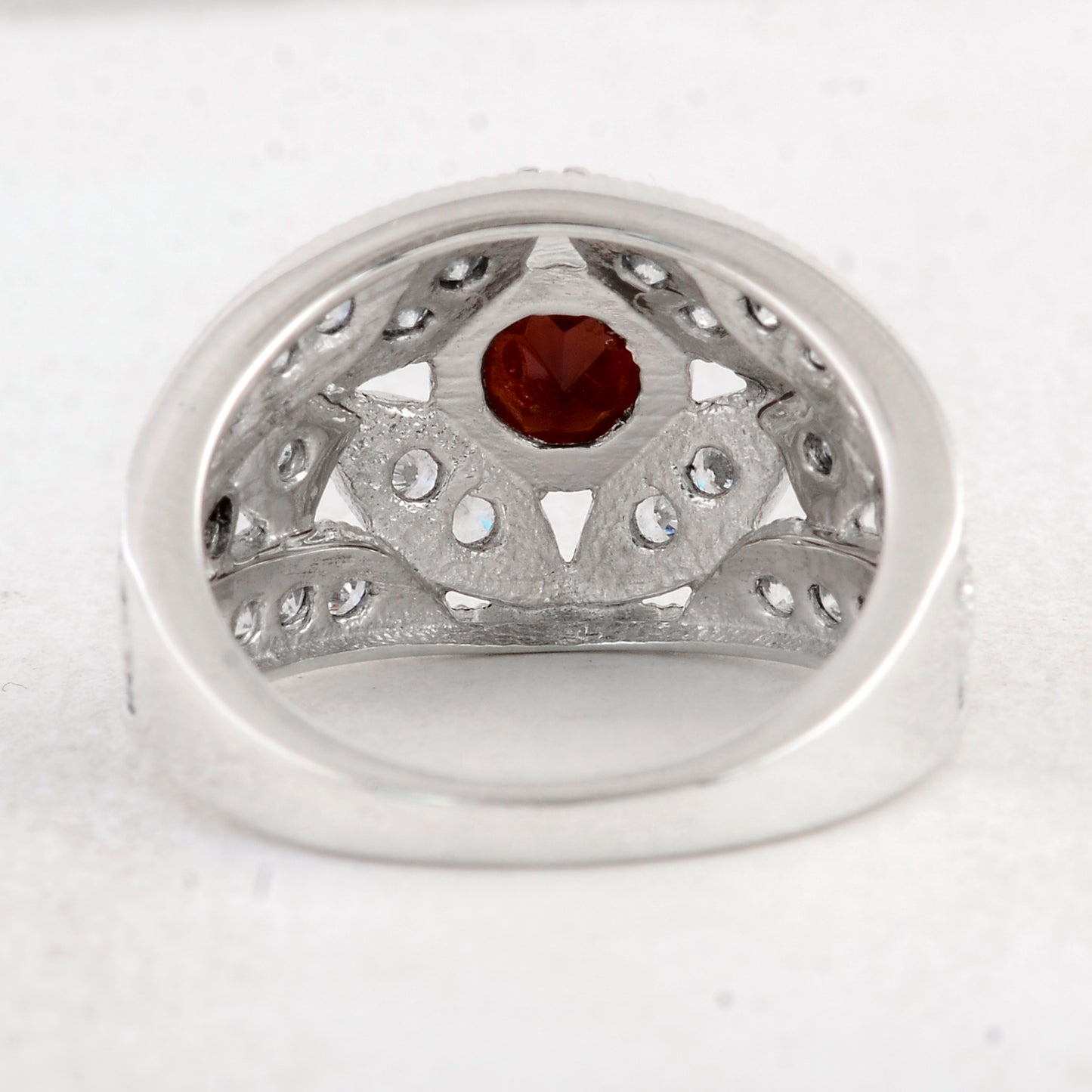3.45 Ct Round Garnet 925 Sterling Silver Ring