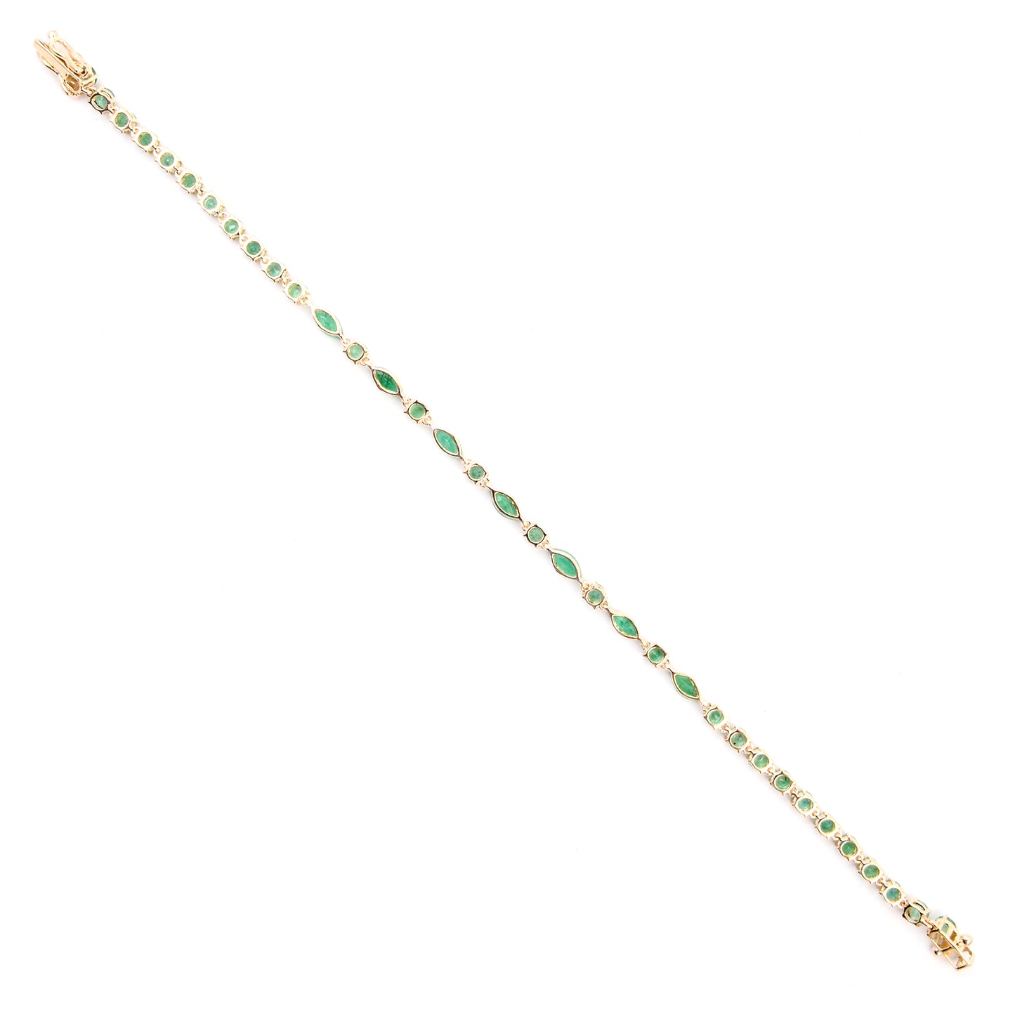 5.22 Ct Marquise Emerald 14K Gold Bracelet