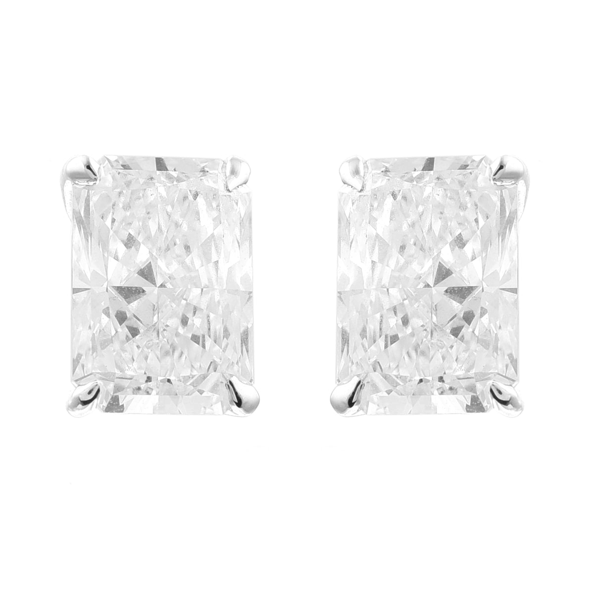 3.72 Carats Lab Grown Diamond 14K Gold Earrings