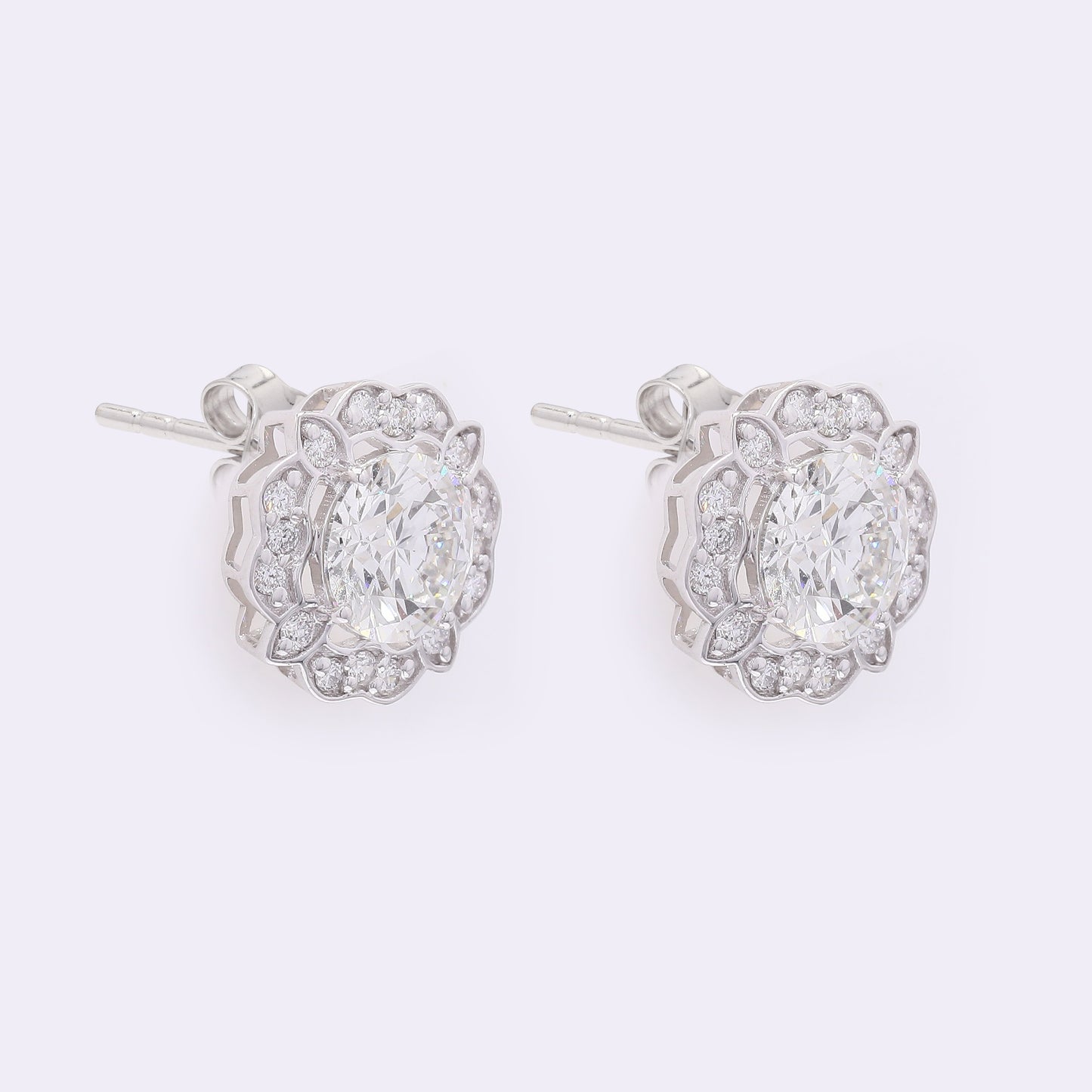 3.43 Carats Lab Grown Diamond 14K Gold Earrings