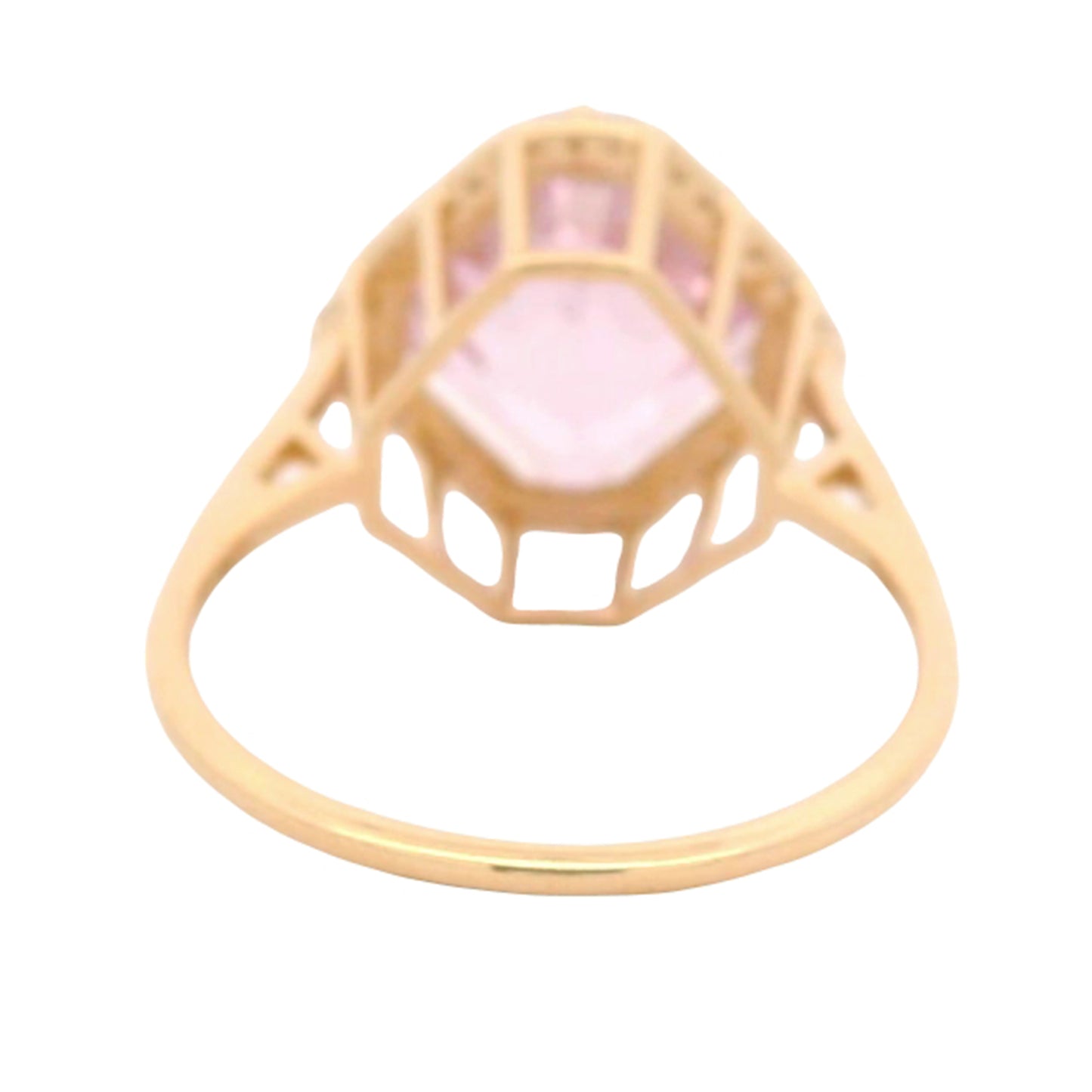 6.20 Ct Cushion Kunzite 14K Gold Ring