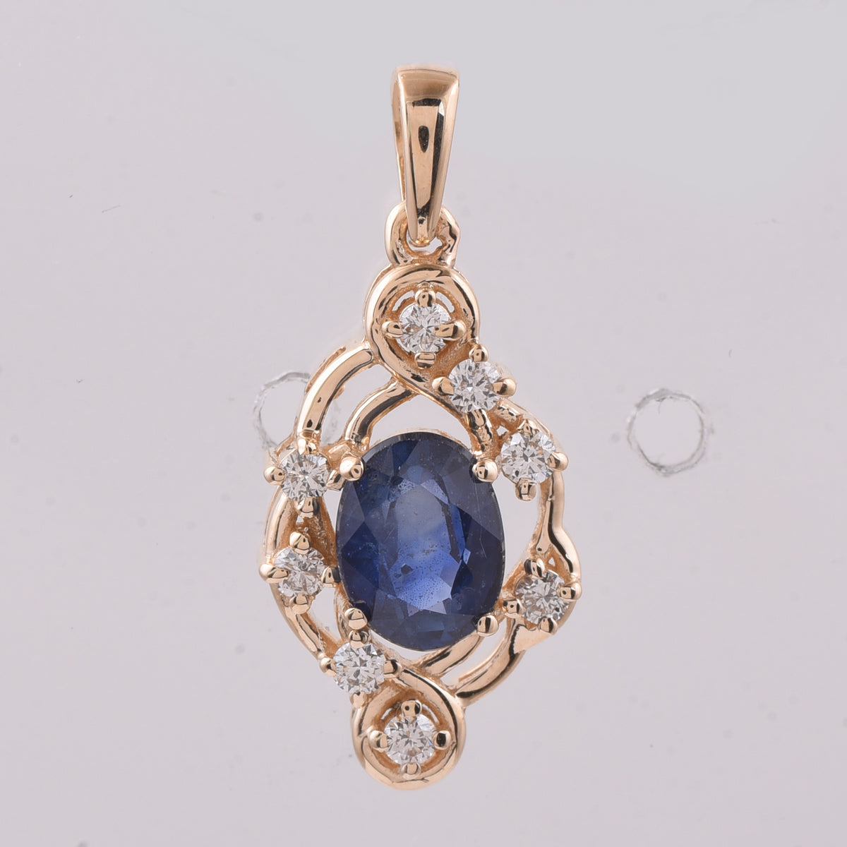1.38 Ct Oval Natural Sapphire 14K Gold Pendant