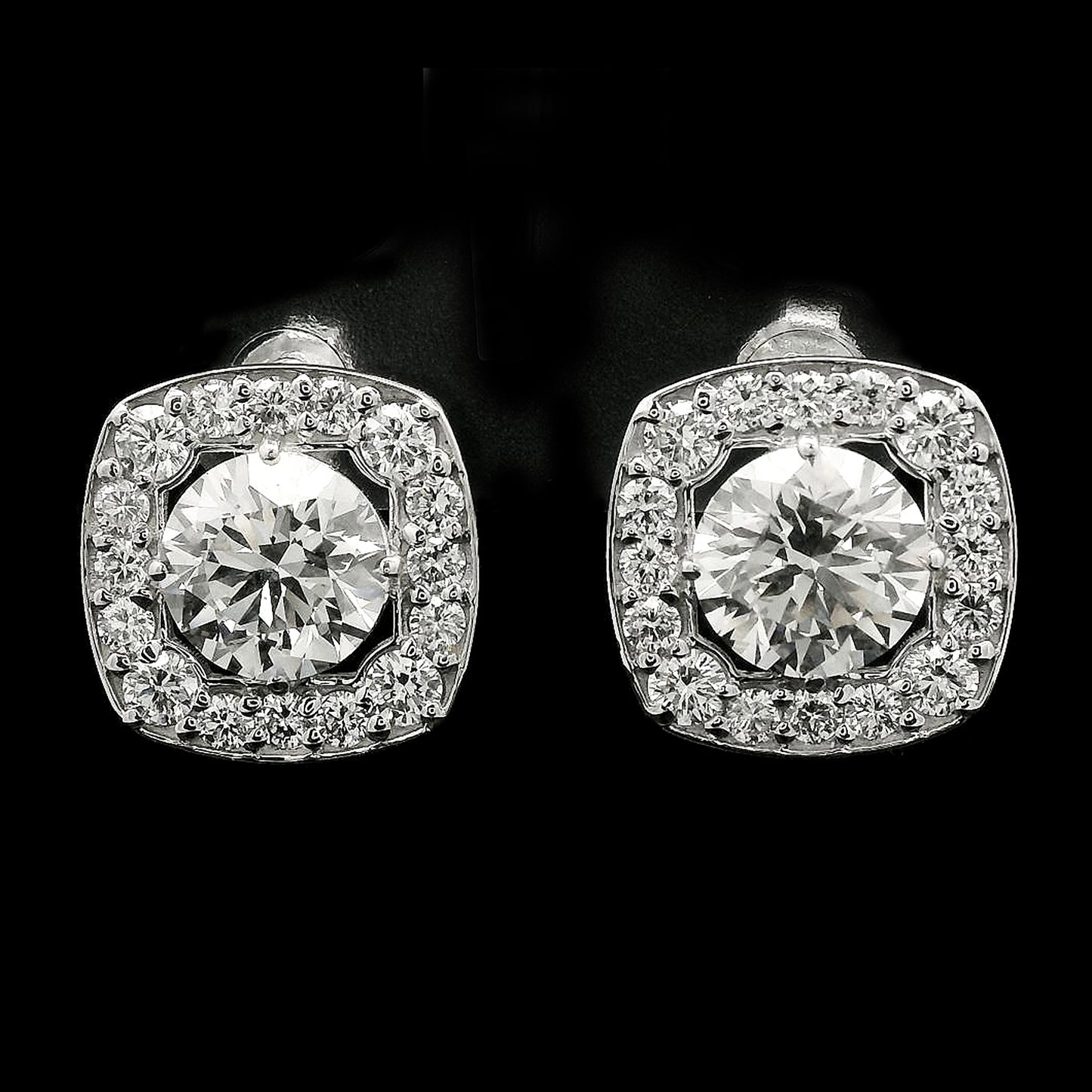 4.08 Carats Lab Grown Diamond 14K Gold Earrings