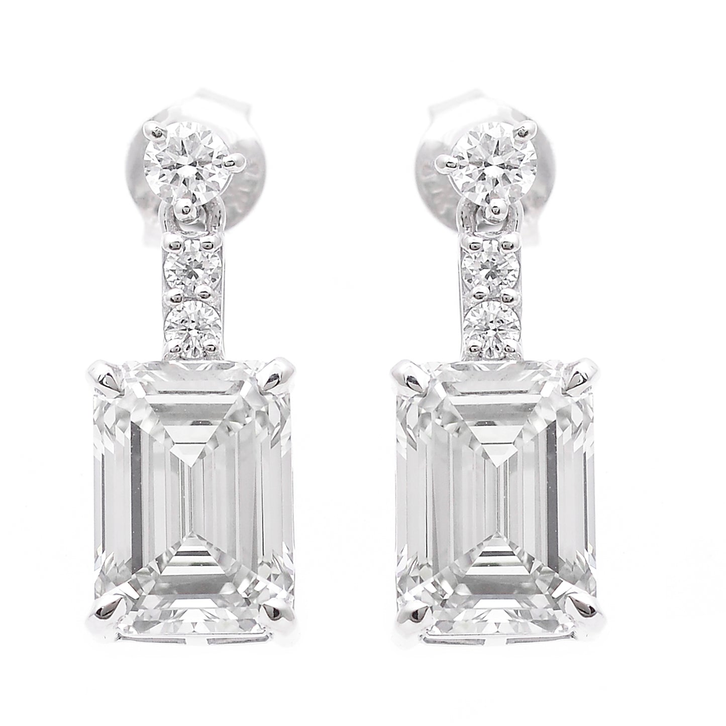 4.38 Carats Lab Grown Diamond 14K Gold Earrings
