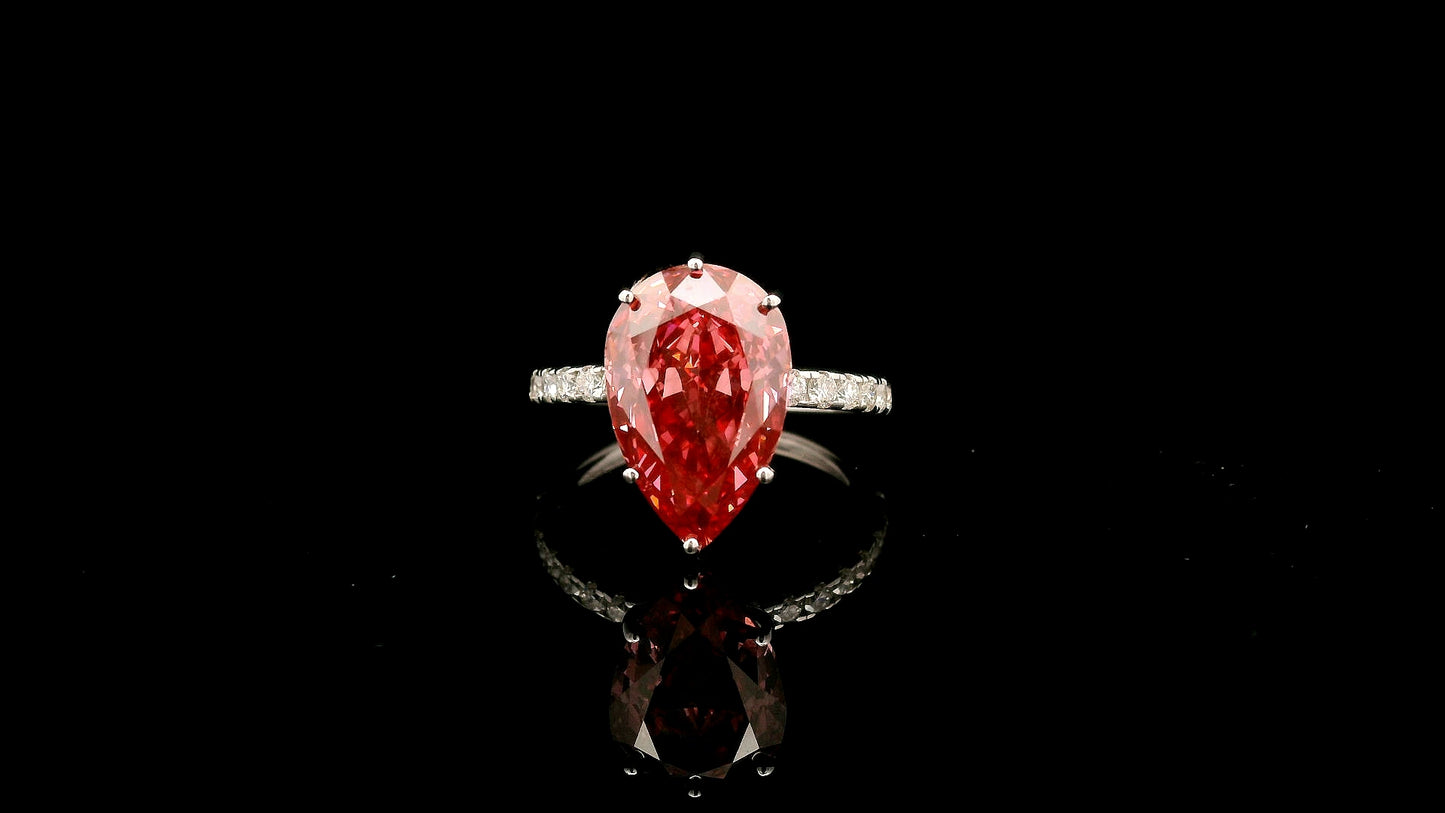5.45 Carats Pink Lab Grown Diamond 14K Gold Ring