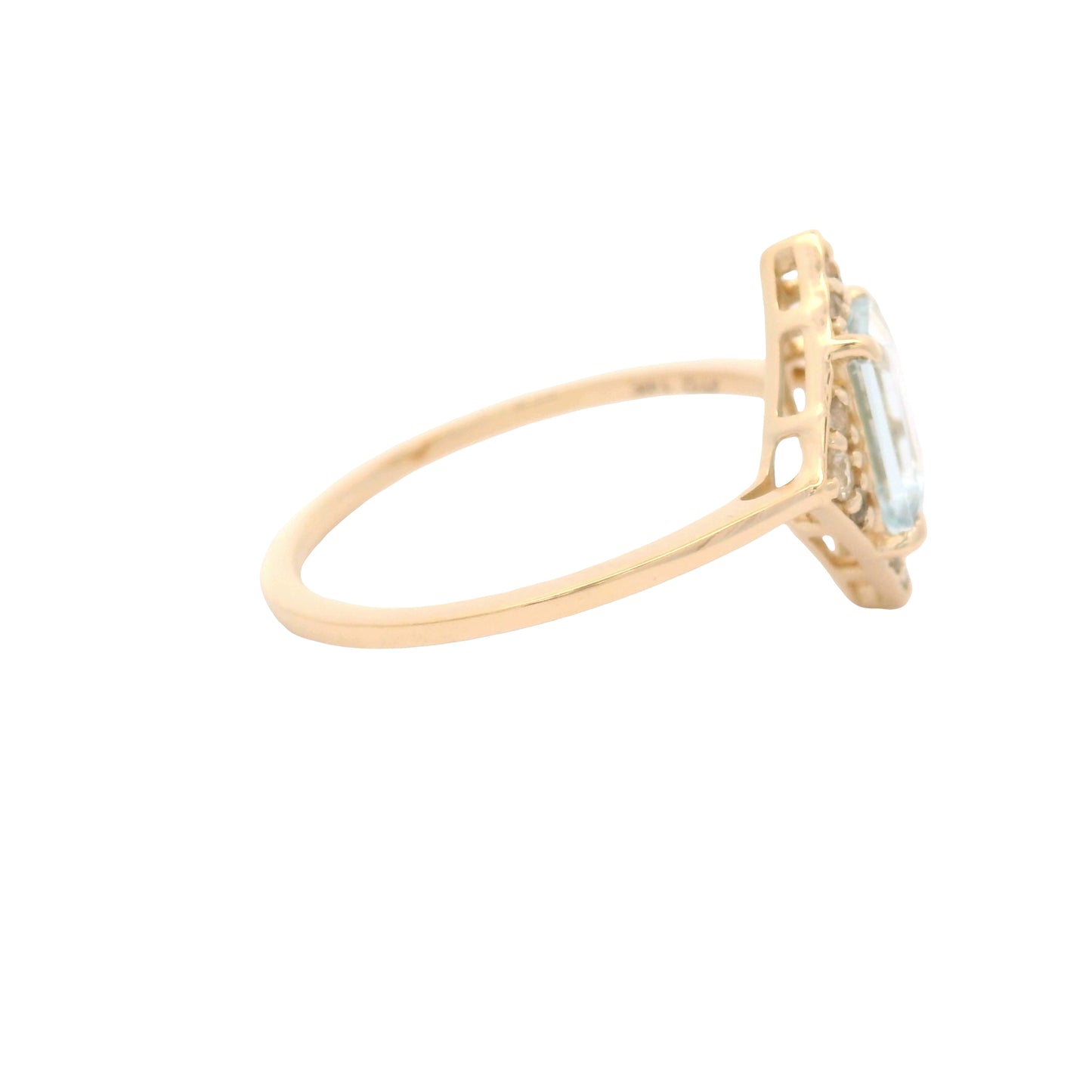1.10 Ct Octagon Aquamarine 14K Gold Ring