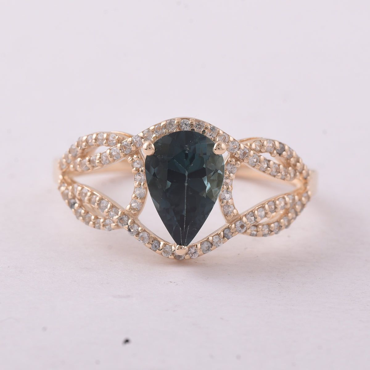 1.35 Ct Pear Tourmaline 9K Gold Ring