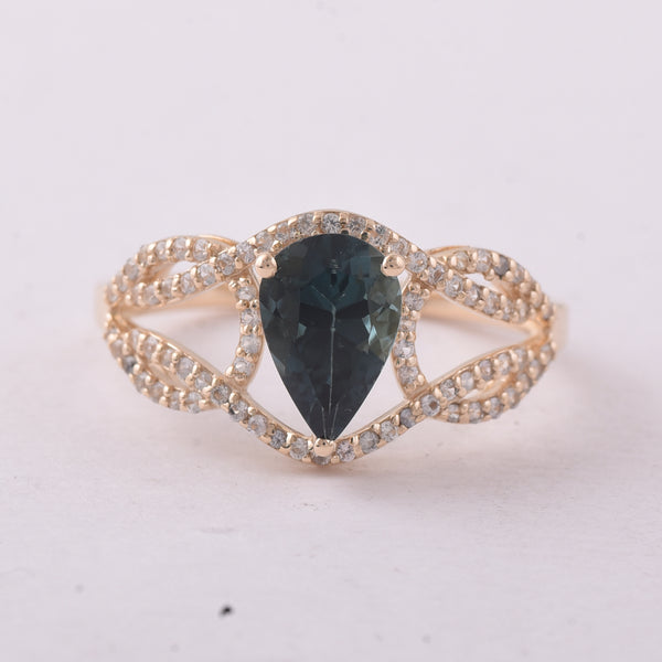 1.35 Ct Pear Tourmaline 9K Gold Ring
