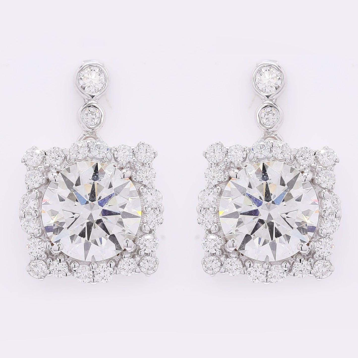 3.47 Carats Lab Grown Diamond 14K Gold Earrings
