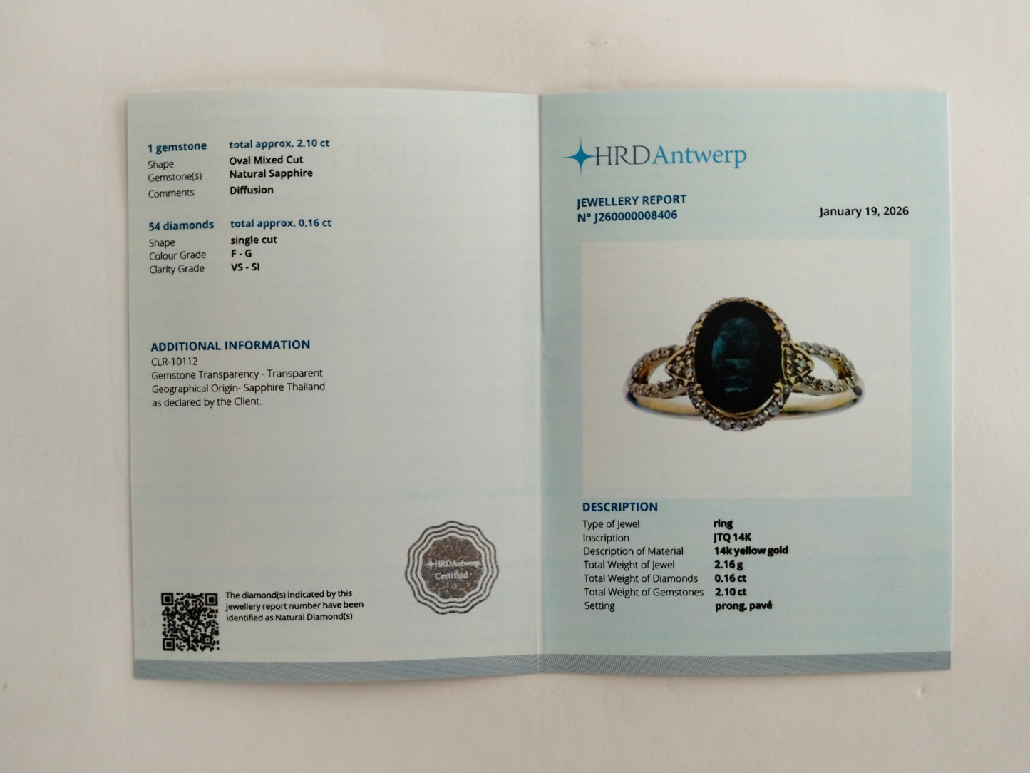 2.26 Ct Oval Mixed Cut Natural Sapphire 14K Gold Ring