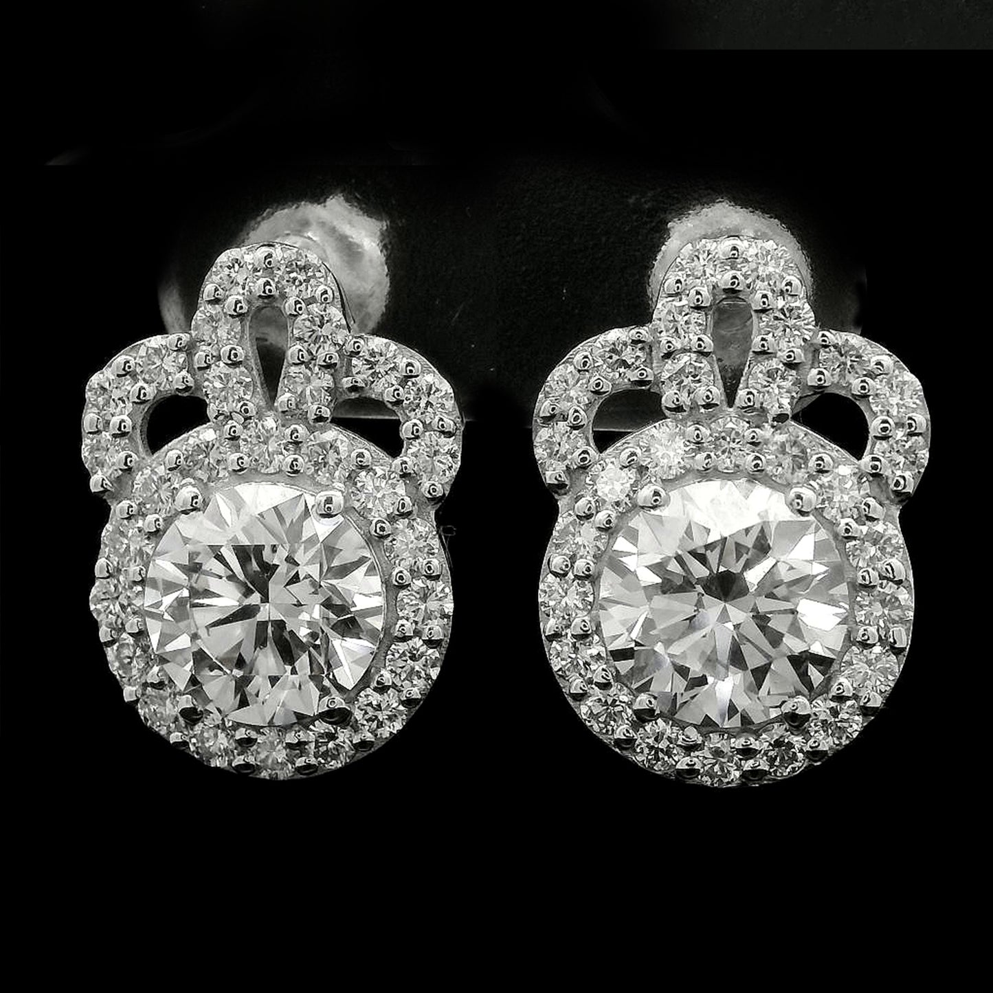 2.98 Carats Lab Grown Diamond 14K Gold Earrings