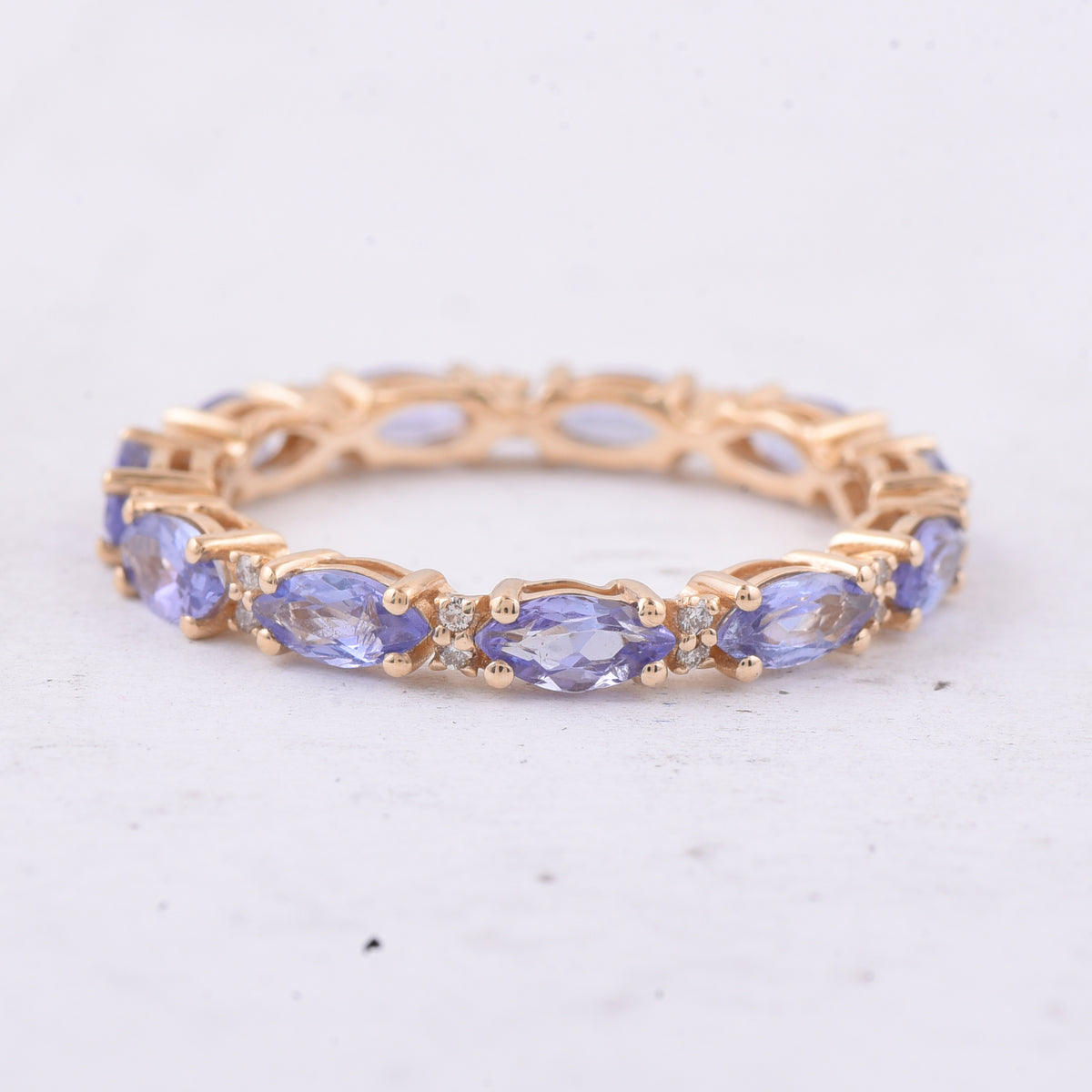 1.53 Ct Marquise Natural Tanzanite 14K Gold Ring