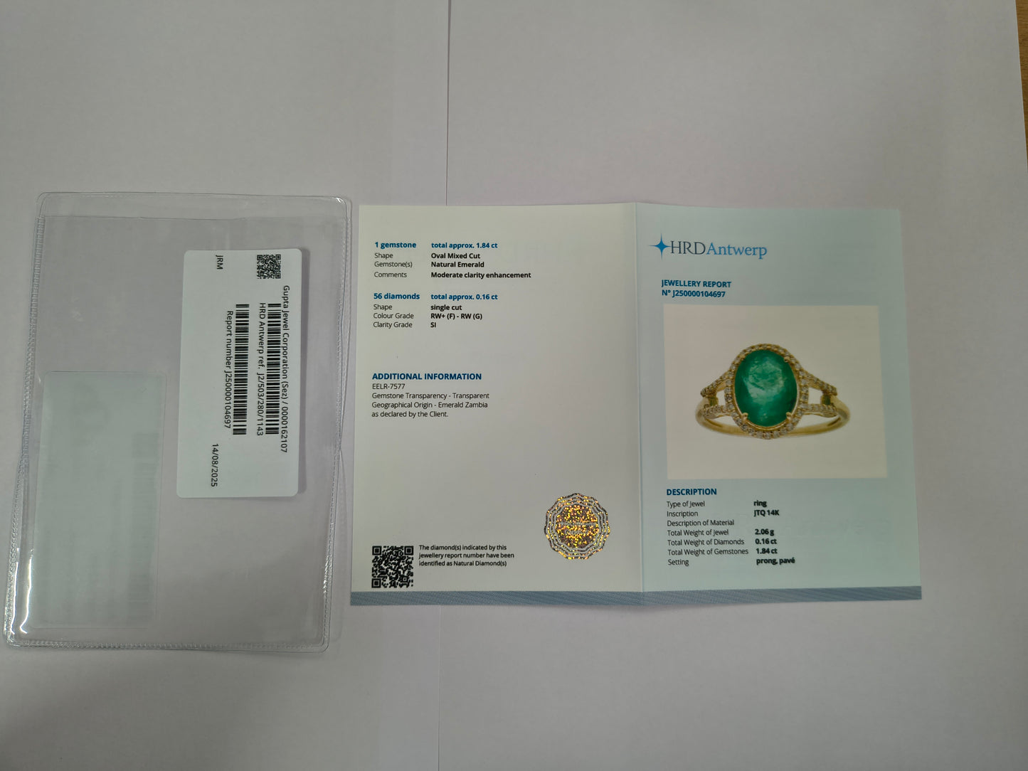 2.00 Ct Oval Mixed Cut Natural Emerald 14K Gold Ring