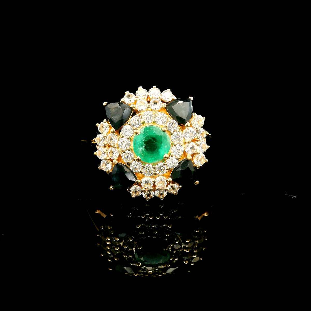 1.66 Ct Round Emerald 14K Gold Ring