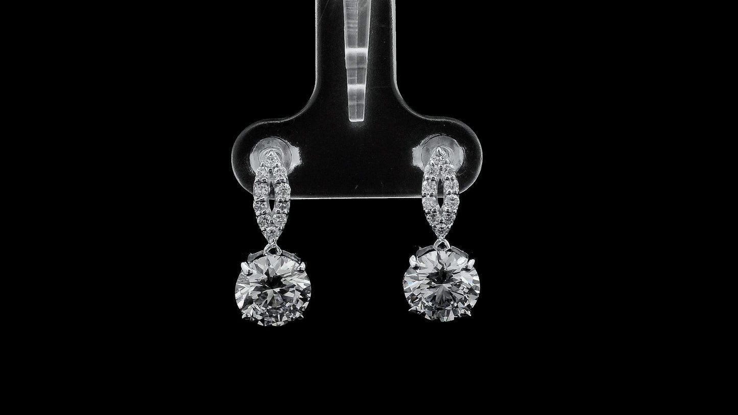 3.44 Carats Lab Grown Diamond 14K Gold Earrings