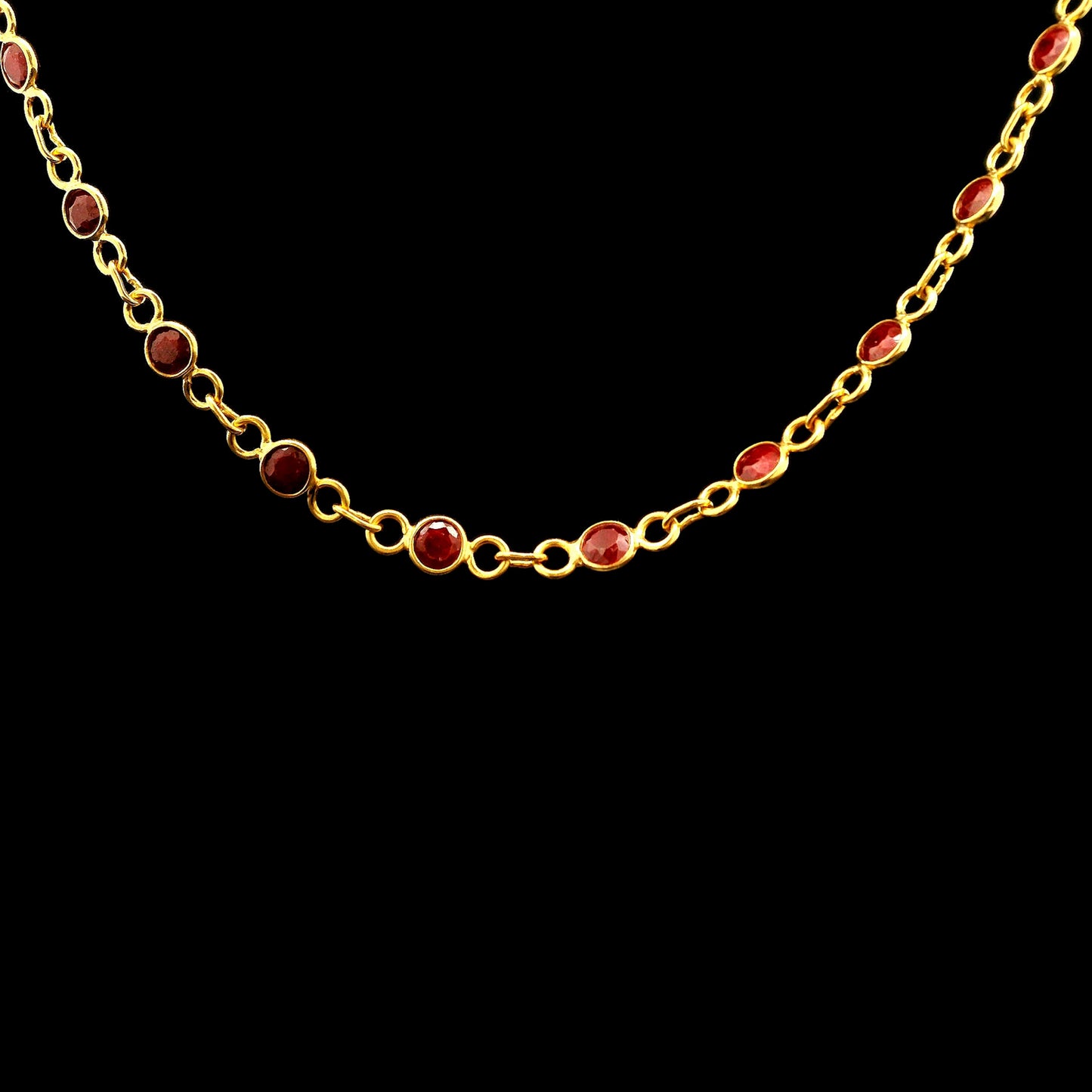 10.22 Ct Round Dyed Ruby 925 Sterling Silver Necklace