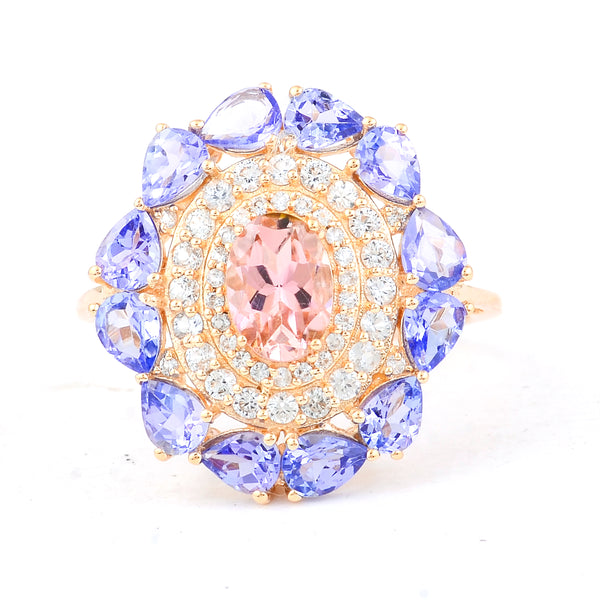 3.19 Ct Oval Tourmaline 14K Gold Ring