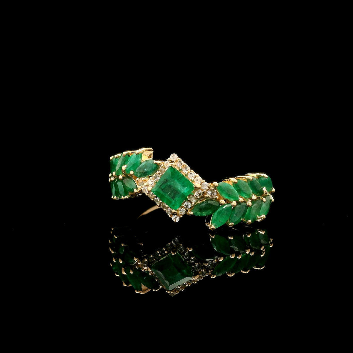 1.56 Ct Square Emerald 14K Gold Ring