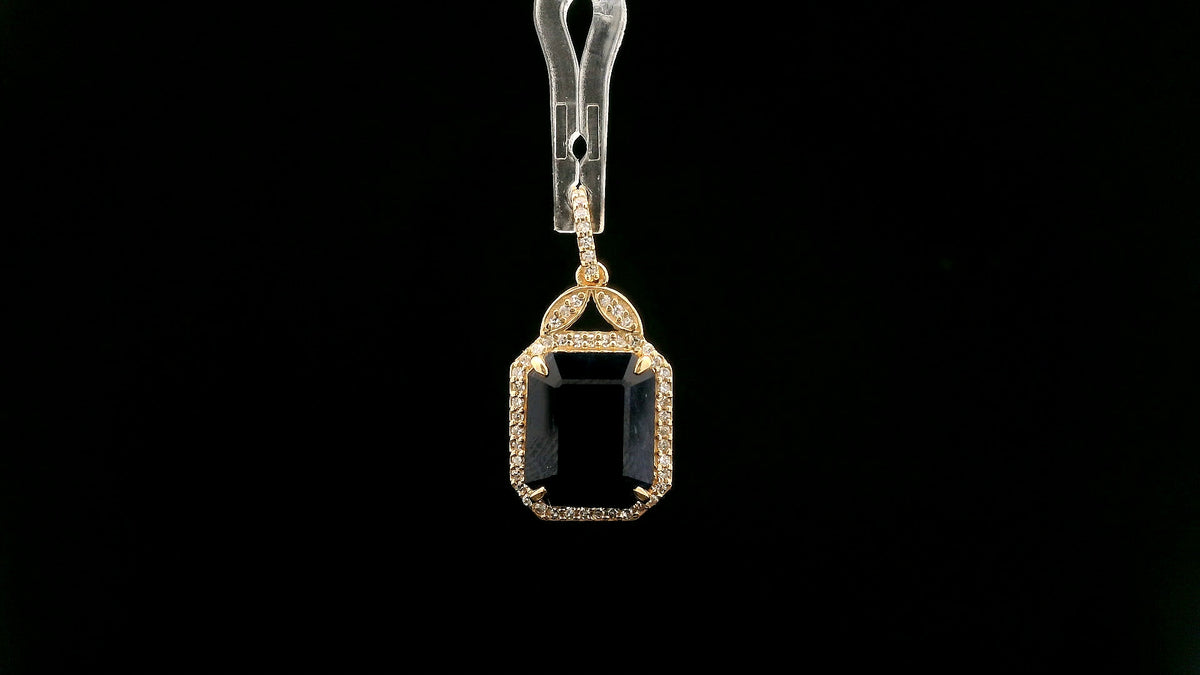 5.22 Ct Octagon Natural Sapphire 14K Gold Pendant