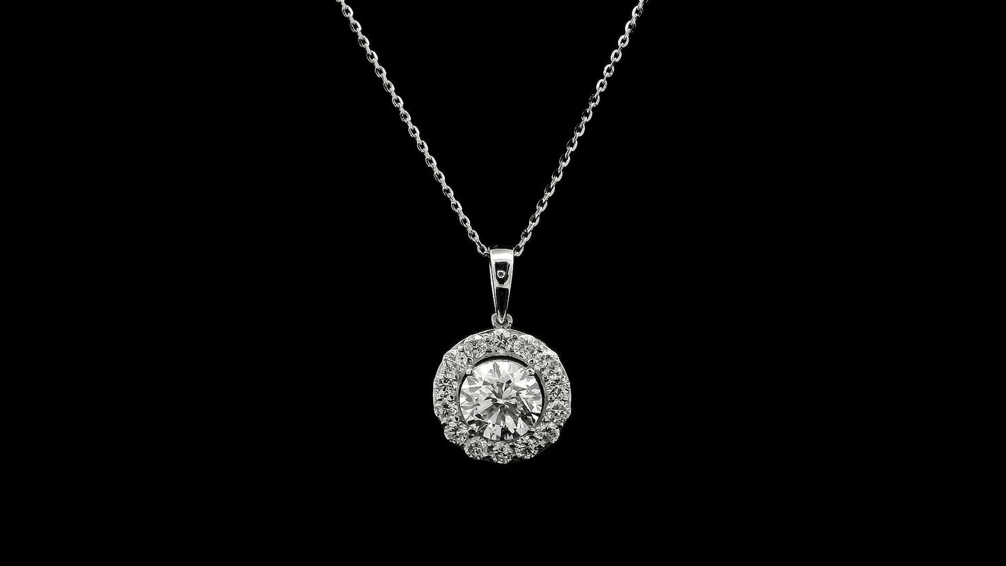 2.13 Ct Round Lab Grown Diamond 14K Gold Pendant
