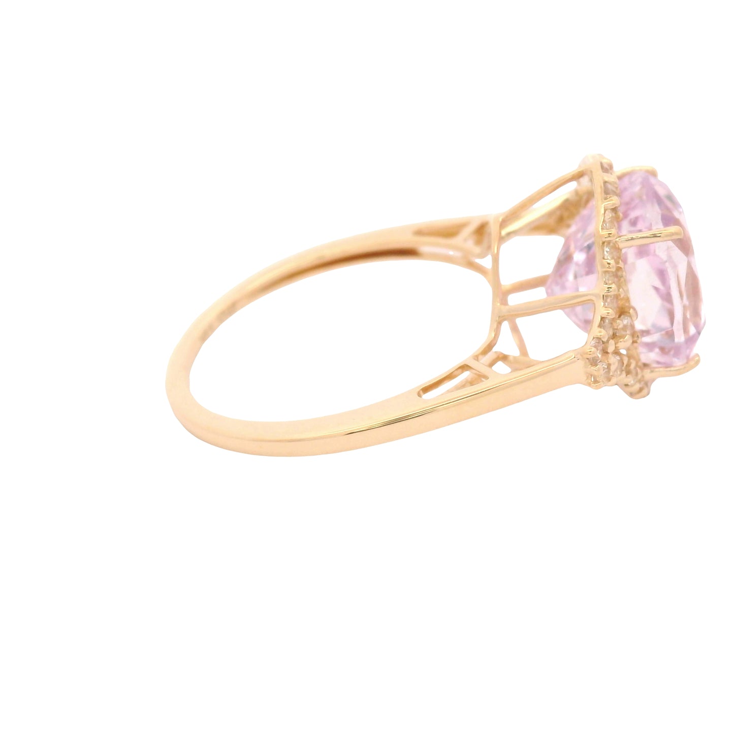 5.67 Ct Cushion Kunzite 14K Gold Ring