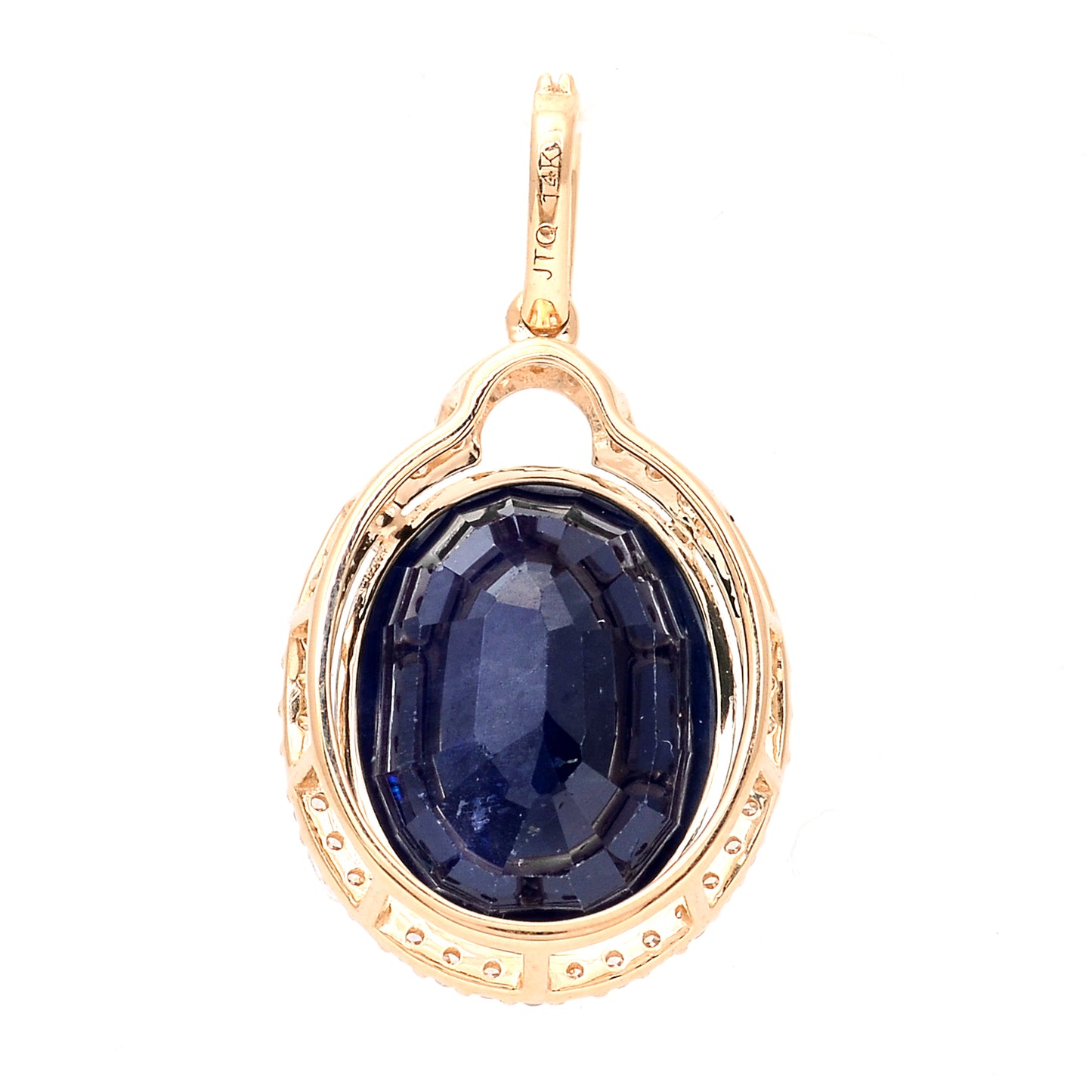 5.32 Ct Oval Mixed Cut Natural Sapphire 14K Gold Pendant