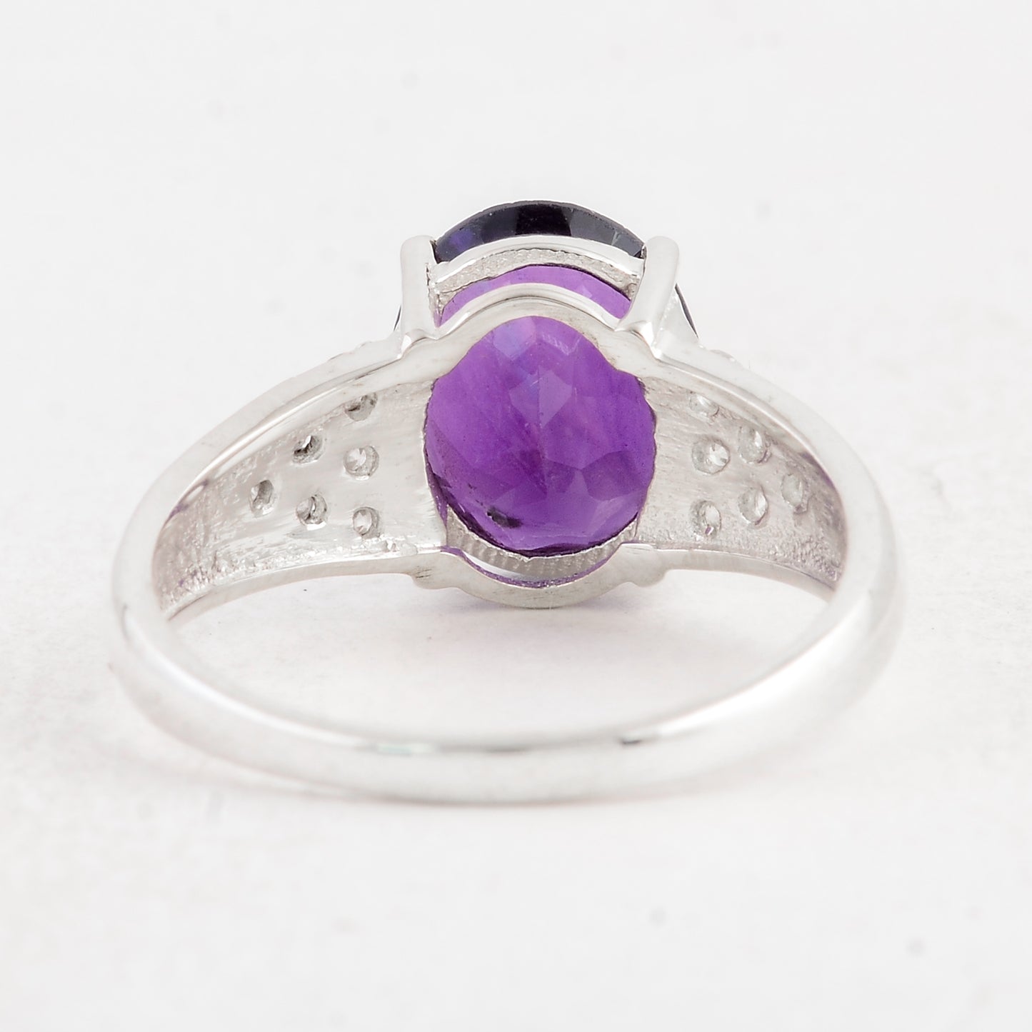 3.71 Ct Oval Amethyst 925 Sterling Silver Ring