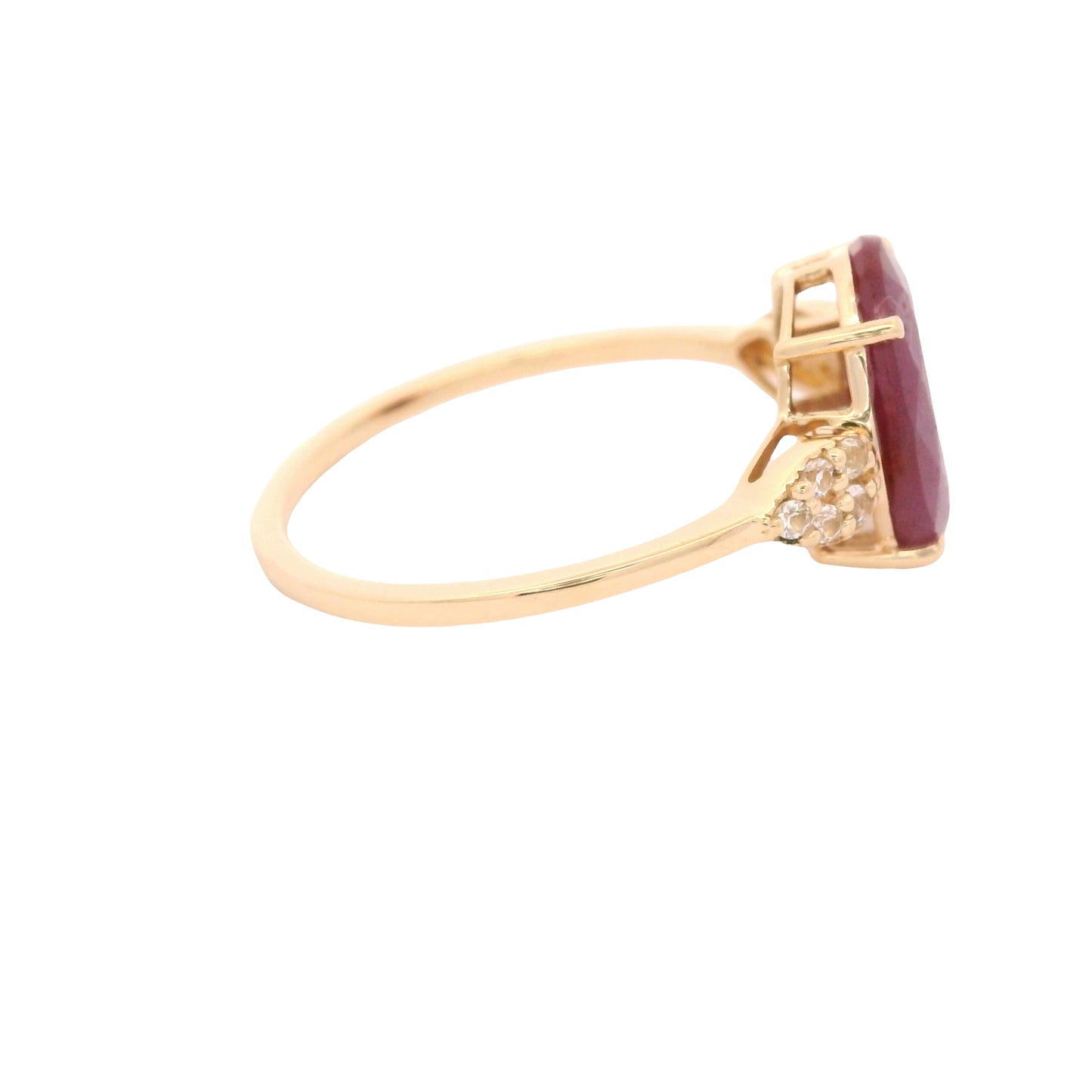 2.97 Ct Oval Ruby 14K Gold Ring