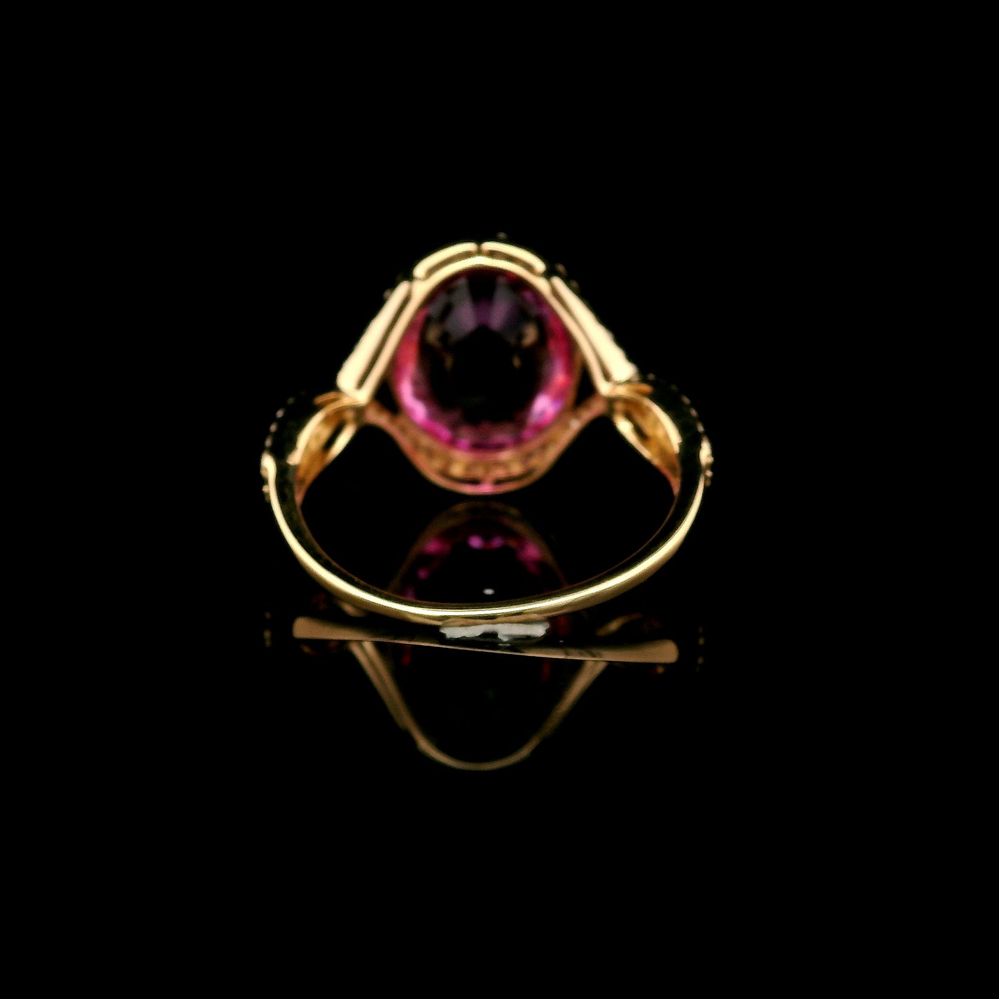 5.61 Ct Oval Mixed Cut Lab Grown Pink Sapphire 14K Gold Ring