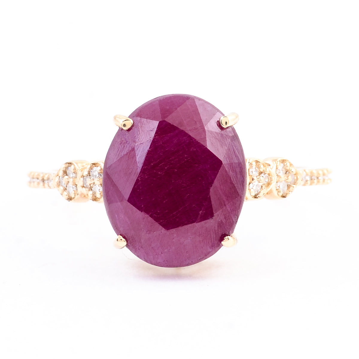 5.96 Carats Natural Corundum Ruby 14K Gold Ring