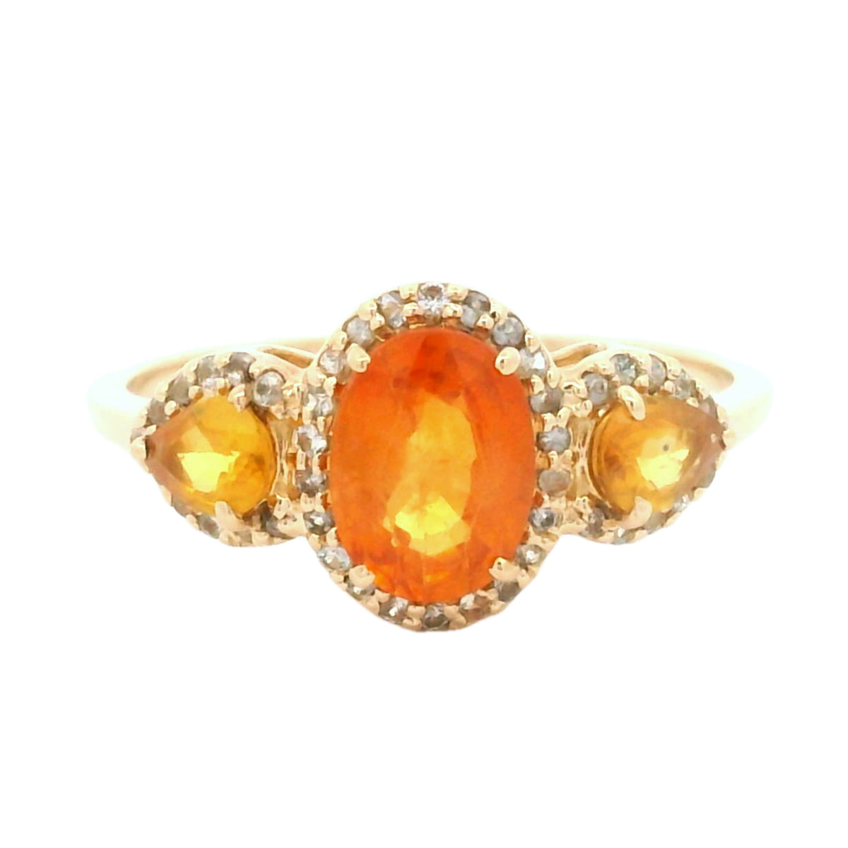 1.69 Ct Oval Multi Sapphire 14K Gold Ring