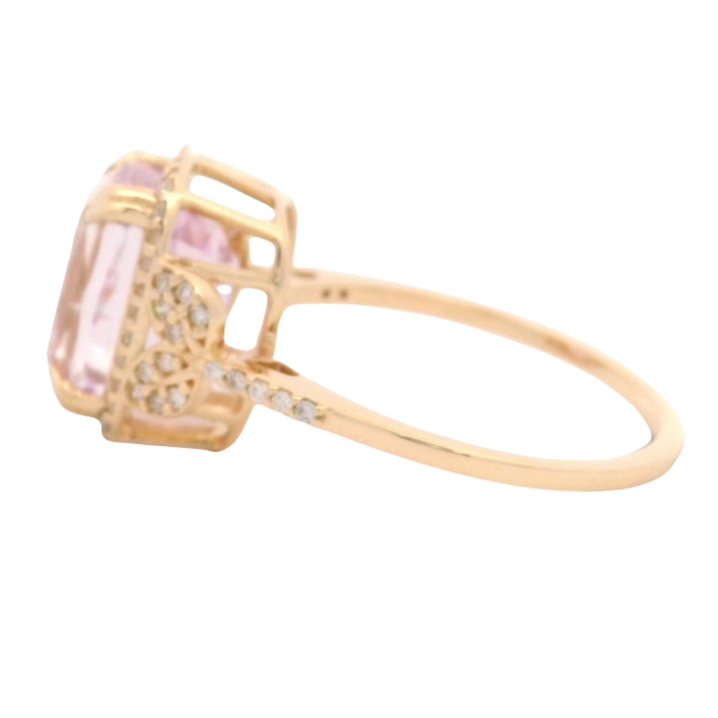4.75 Ct Cushion Kunzite 14K Gold Ring
