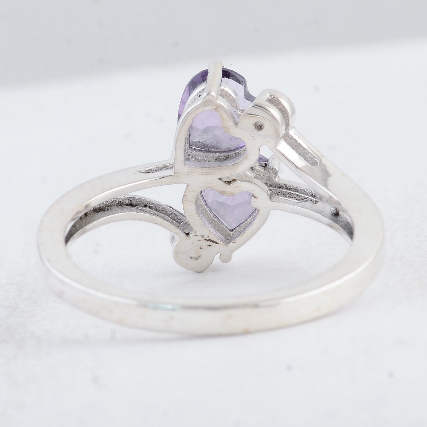 1.56 Ct Heart Amethyst 925 Sterling Silver Ring