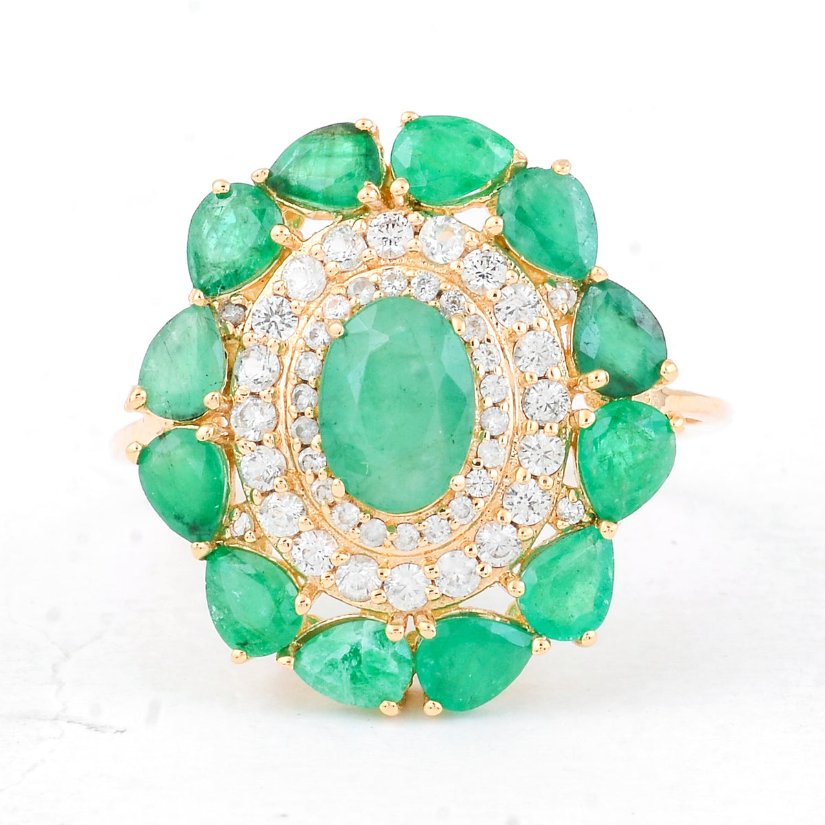 3.02 Ct Oval Emerald 14K Gold Ring