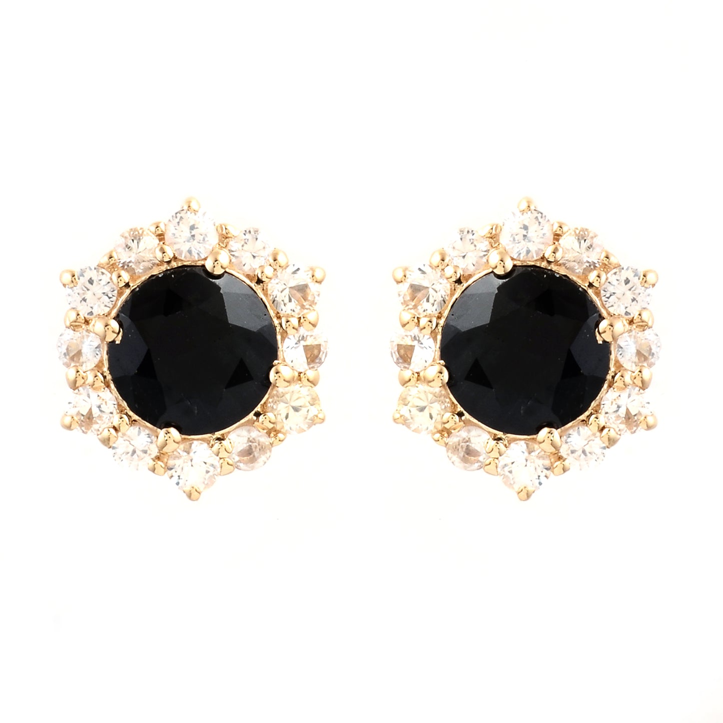 2.32 Ct Round Sapphire 14K Gold Earrings