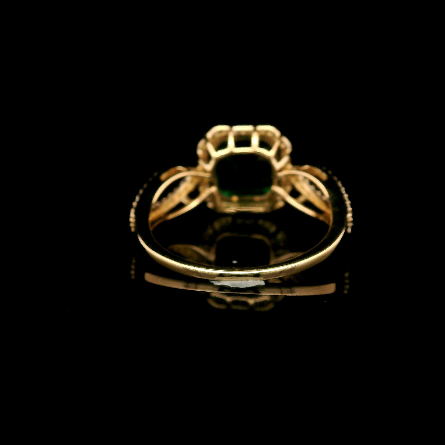 2.46 Ct Square Emerald Cut Lab Grown Emerald 14K Gold Ring