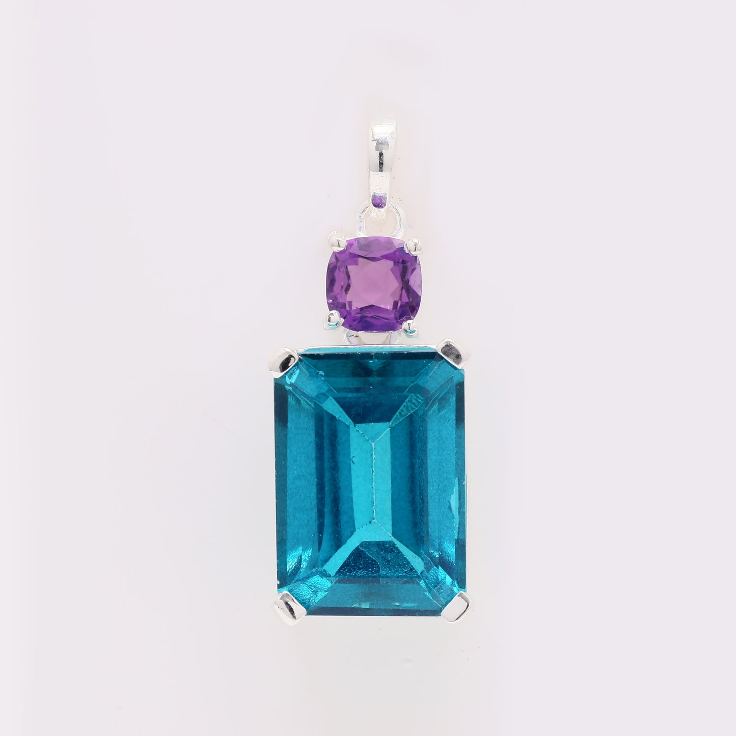 9.37 Ct Octagon Paraiba Topaz 925 Silver Pendant
